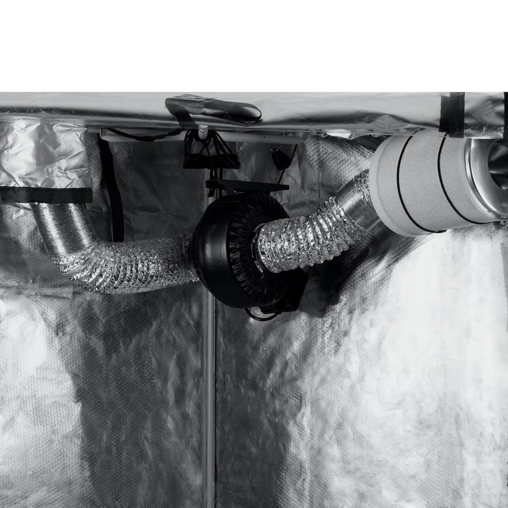 Kit de culture « Premium », Ø100 mm, comprenant un extracteur d’air, un filtre à charbon actif et un tuyau flexible.