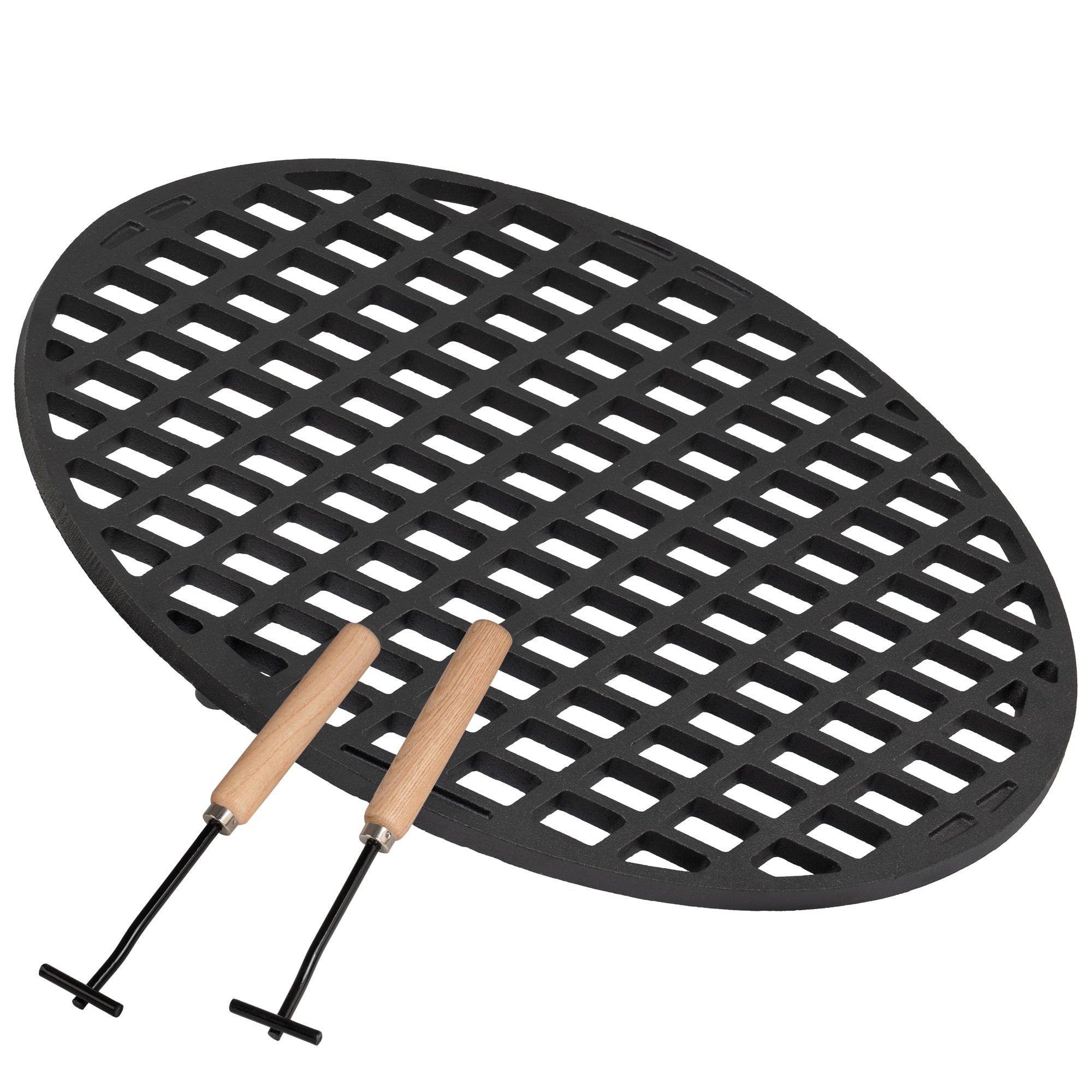 Grille de barbecue, Ø 54 cm, en fonte pré-culottée, pour barbecue à charbon de bois Ø 57 cm
