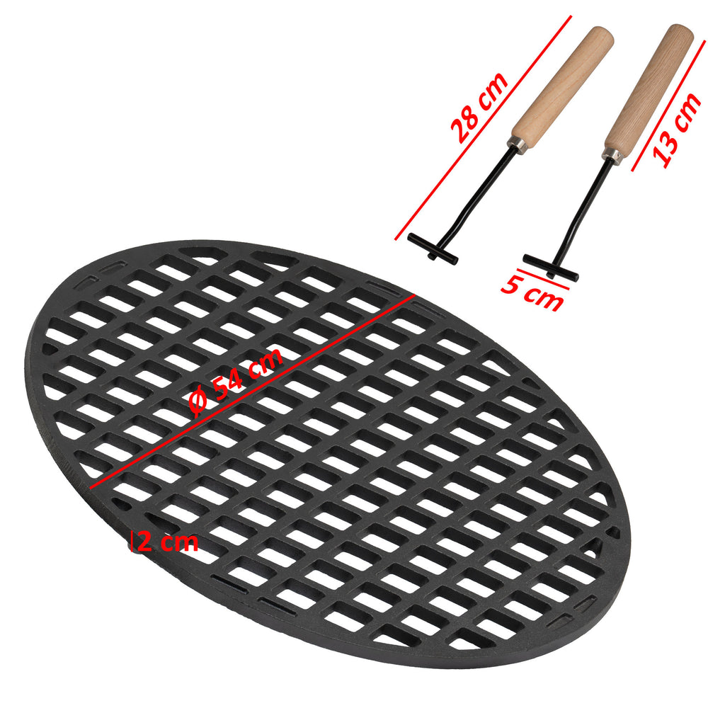 Grillrost, Ø 54 cm, Gusseisen, pre-seasoned, für Ø 57 cm Kugelgrill
