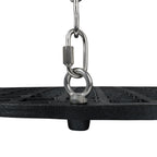 Grille de barbecue, Ø 54 cm, en fonte pré-culottée, avec système de suspension par corde.
