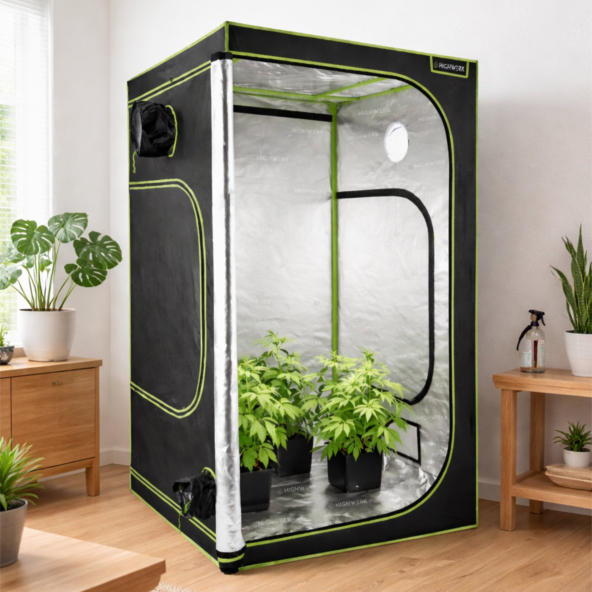 Zuchtzelt, 120 x 120 x 200 cm, Pflanzenzucht Indoor