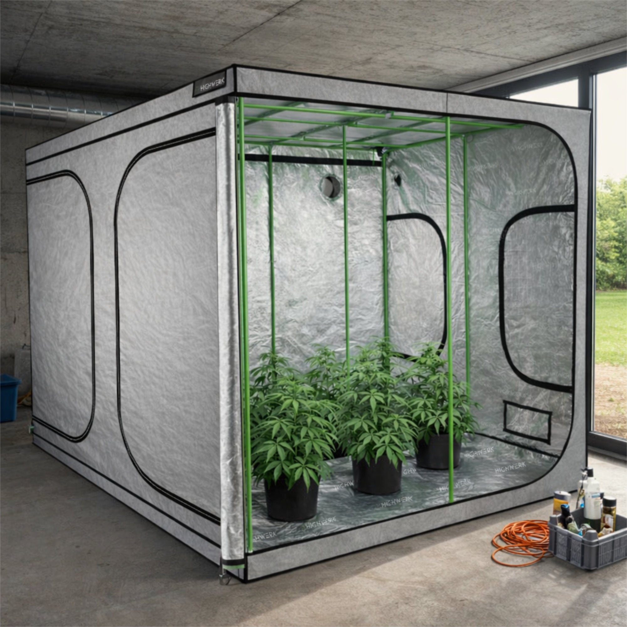 Tente de culture, 200 x 200 x 200 cm, pour la culture de plantes d'intérieur