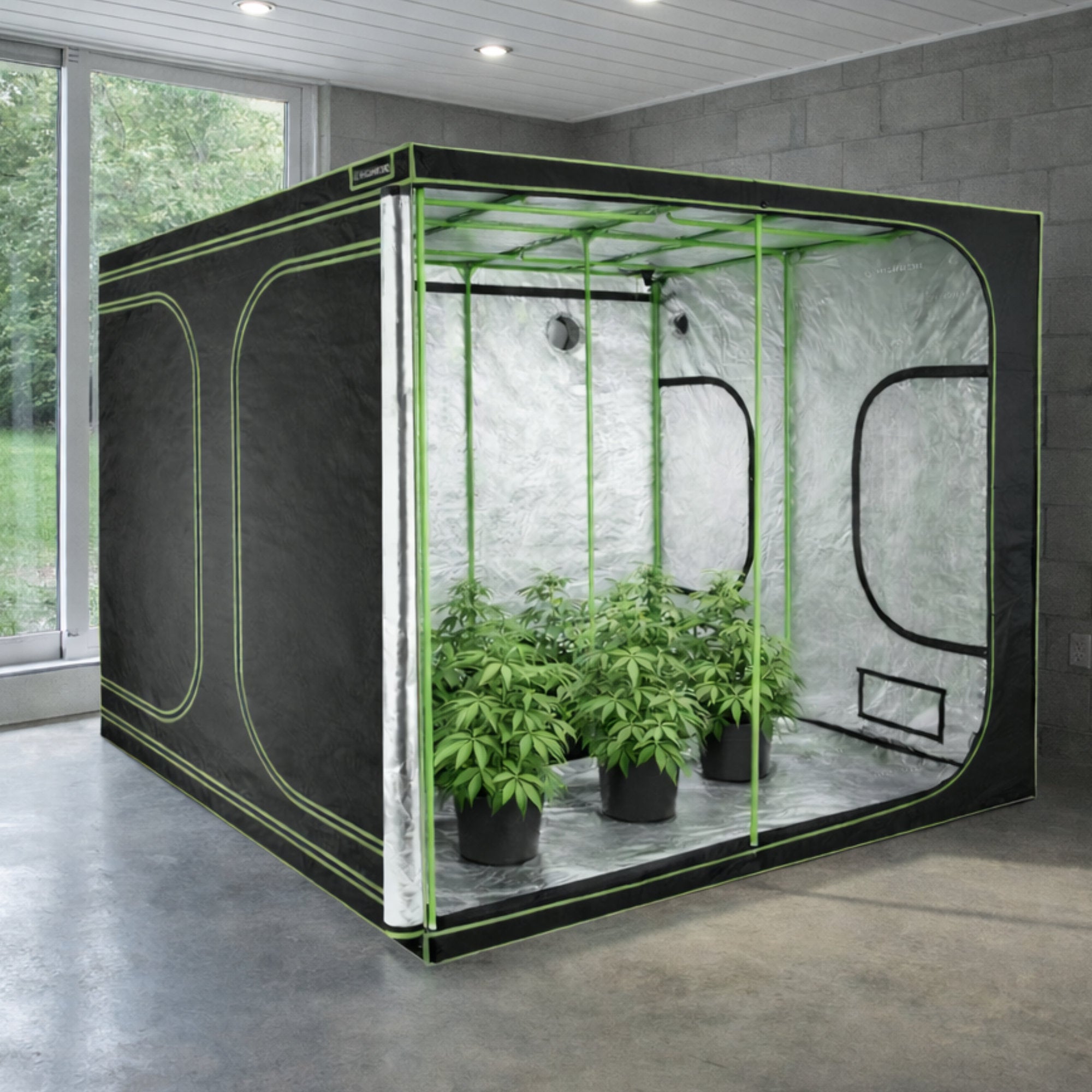 grow zelt billig Zuchtzelt, 200 x 200 x 200 cm, Pflanzenzucht Indoor – CS-Trading