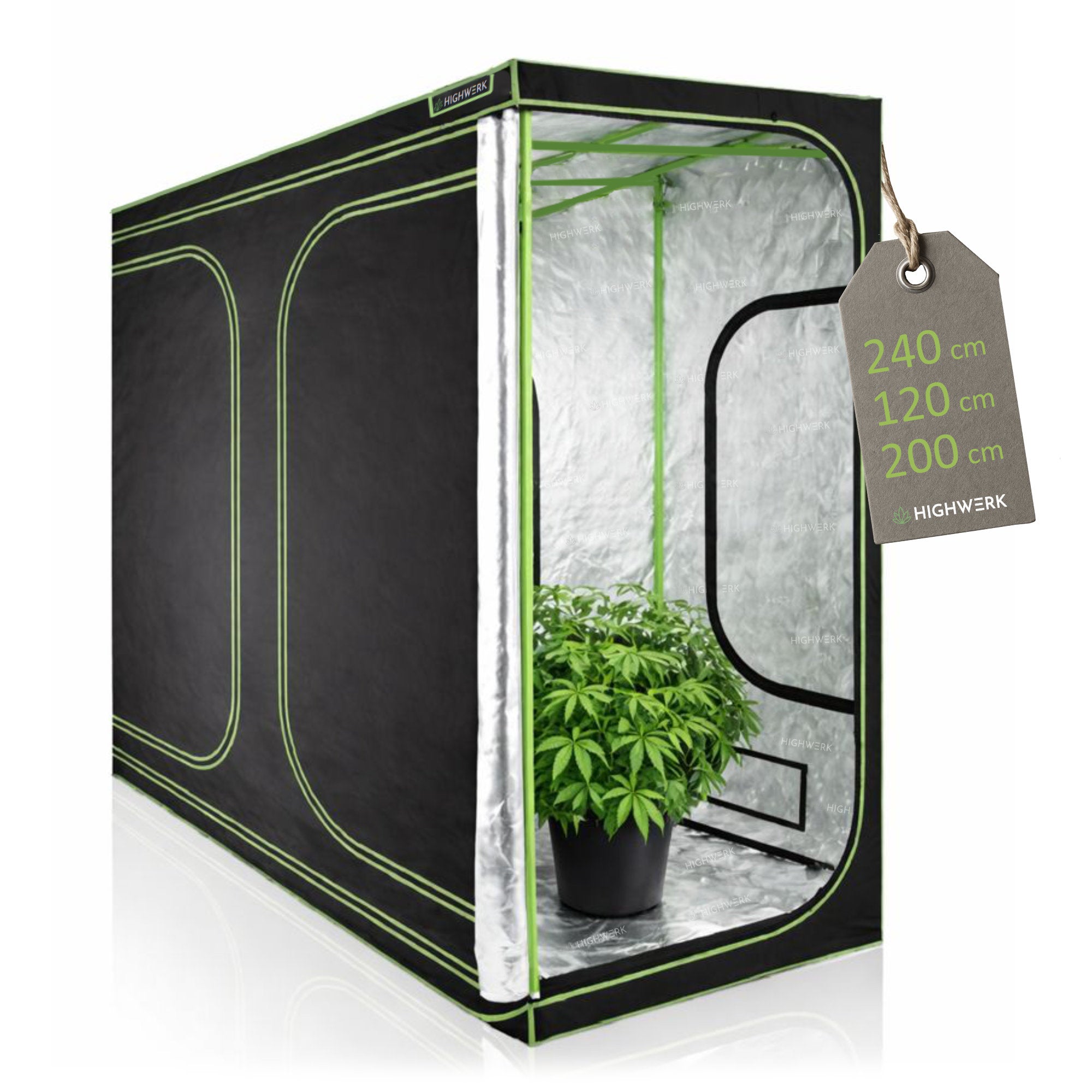 Grow tent, 240 x 120 x 200 cm, indoor plant cultivation – CS-Trading