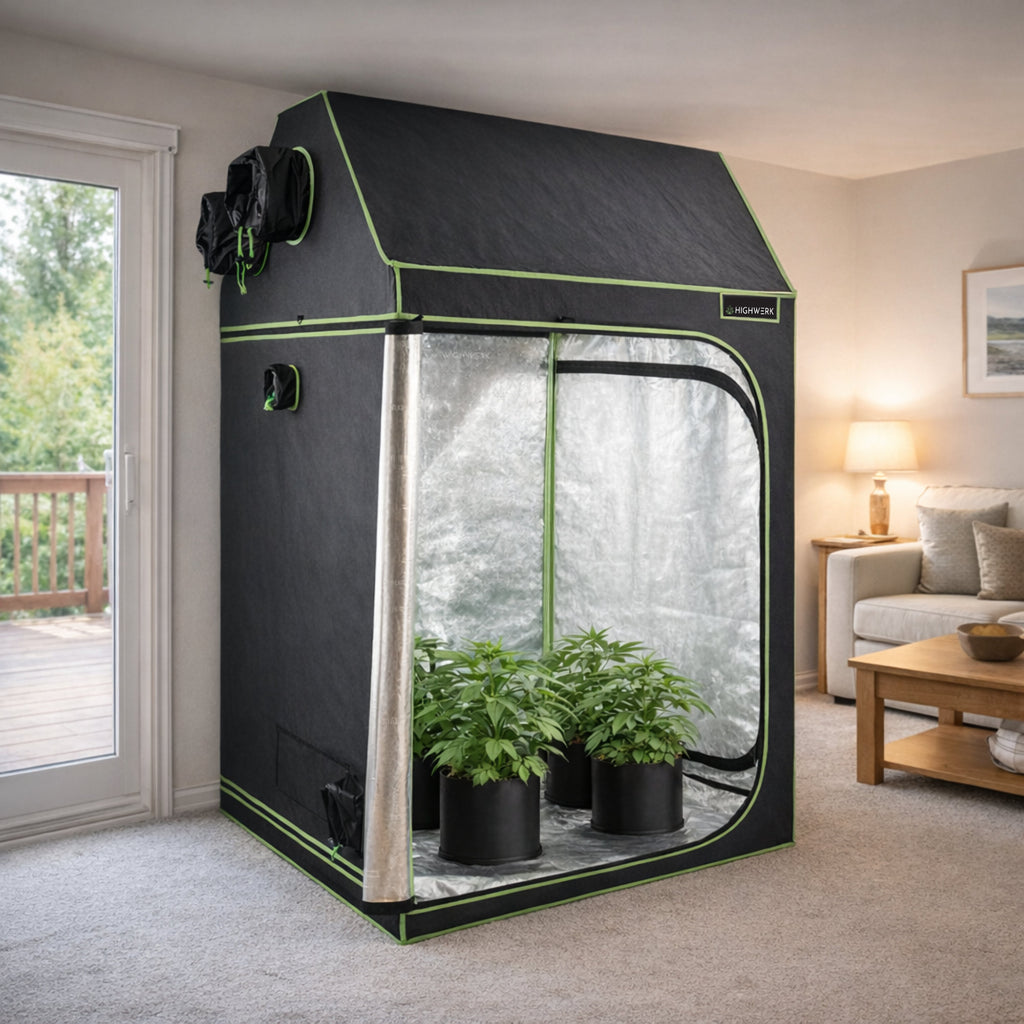 Tente de culture, 120 x 120 x 180 cm, noir/vert, pour la culture de plantes d'intérieur