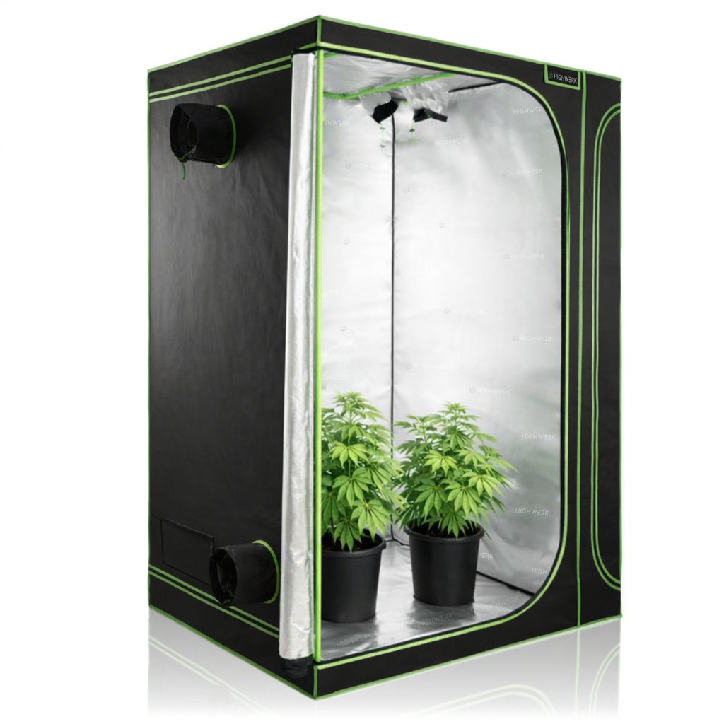 Tente de culture, 160 x 120 x 205 cm, noir/vert, pour la culture de plantes d'intérieur