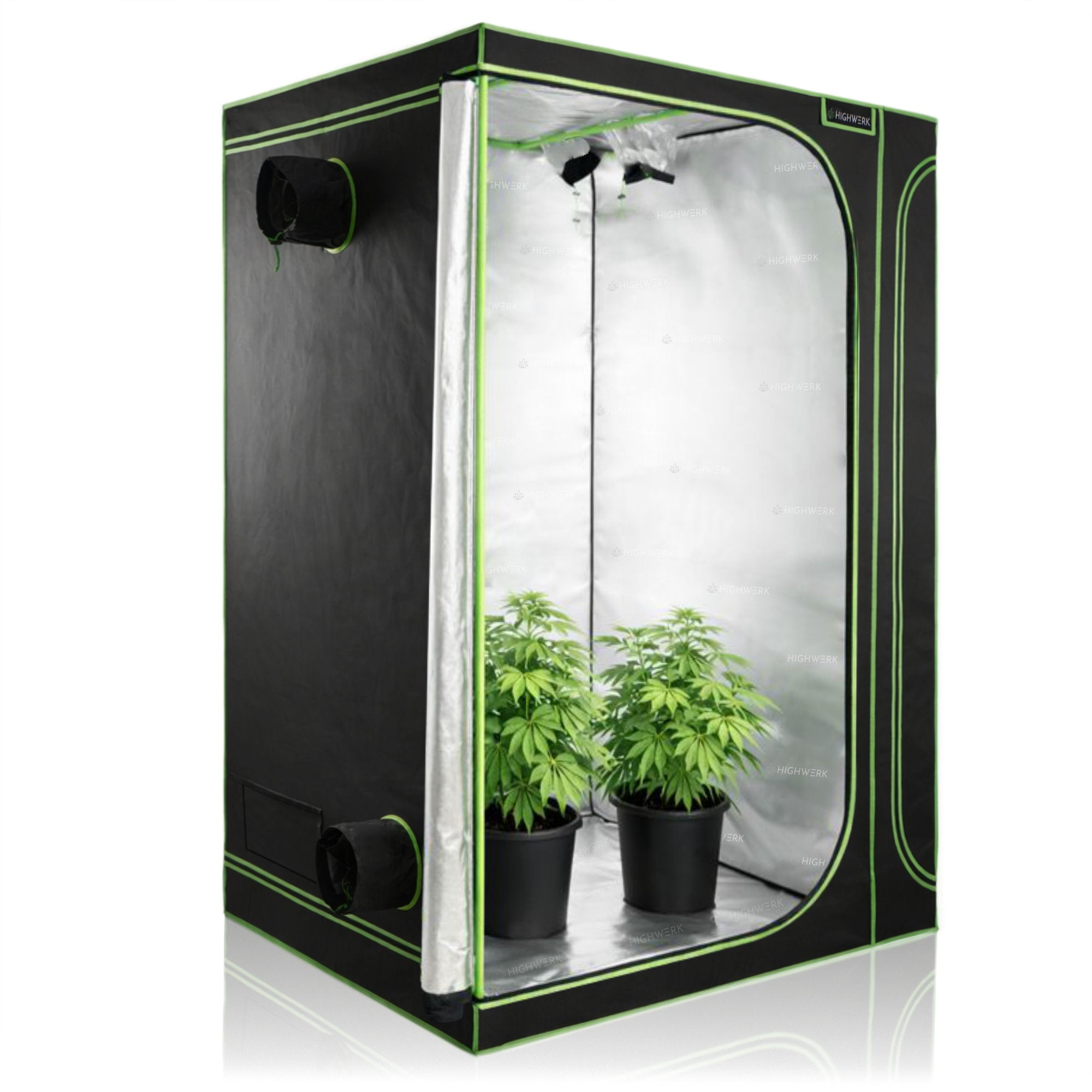 Zuchtzelt, 160 x 120 x 205 cm, schwarz/grün, Pflanzenzucht Indoor