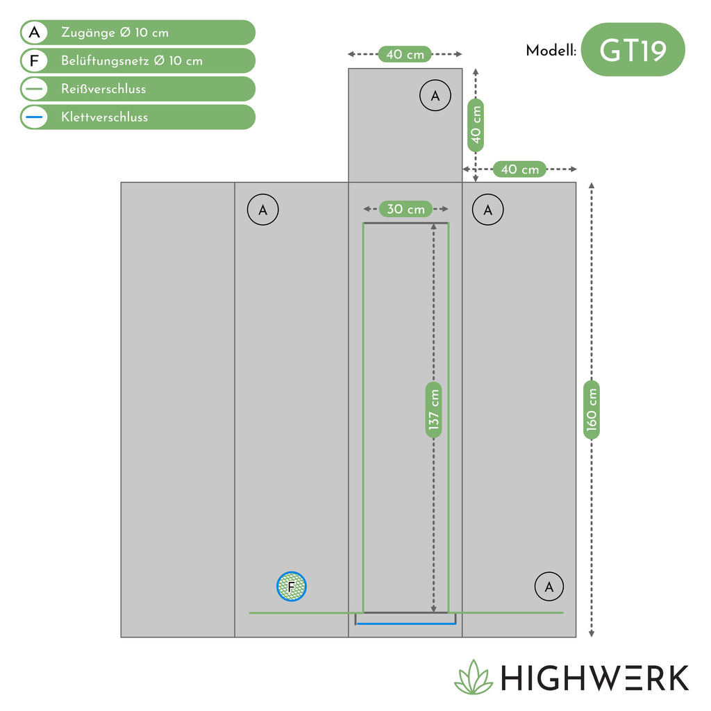 Grow tent, black/green, indoor plant cultivation