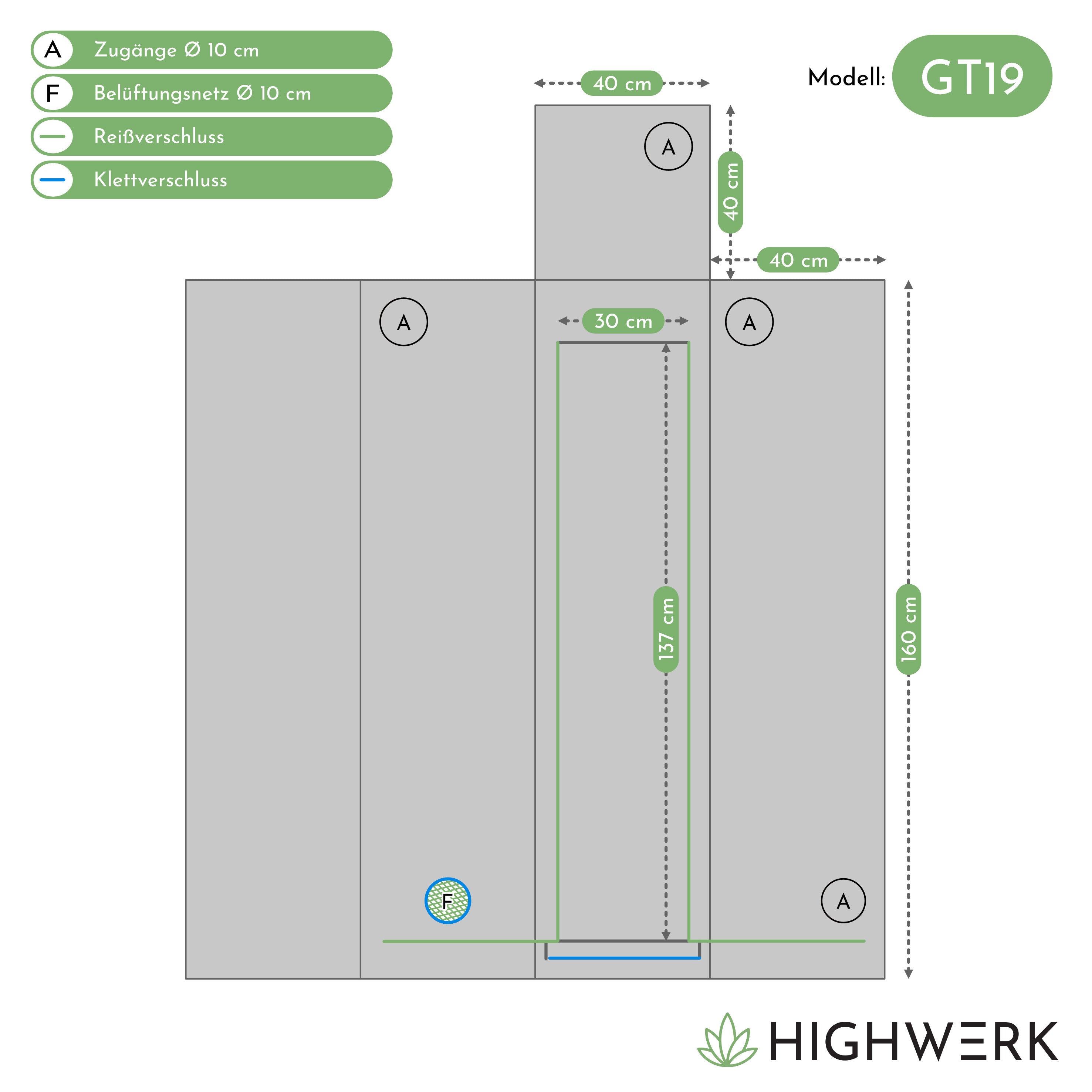 Grow tent, black/green, indoor plant cultivation