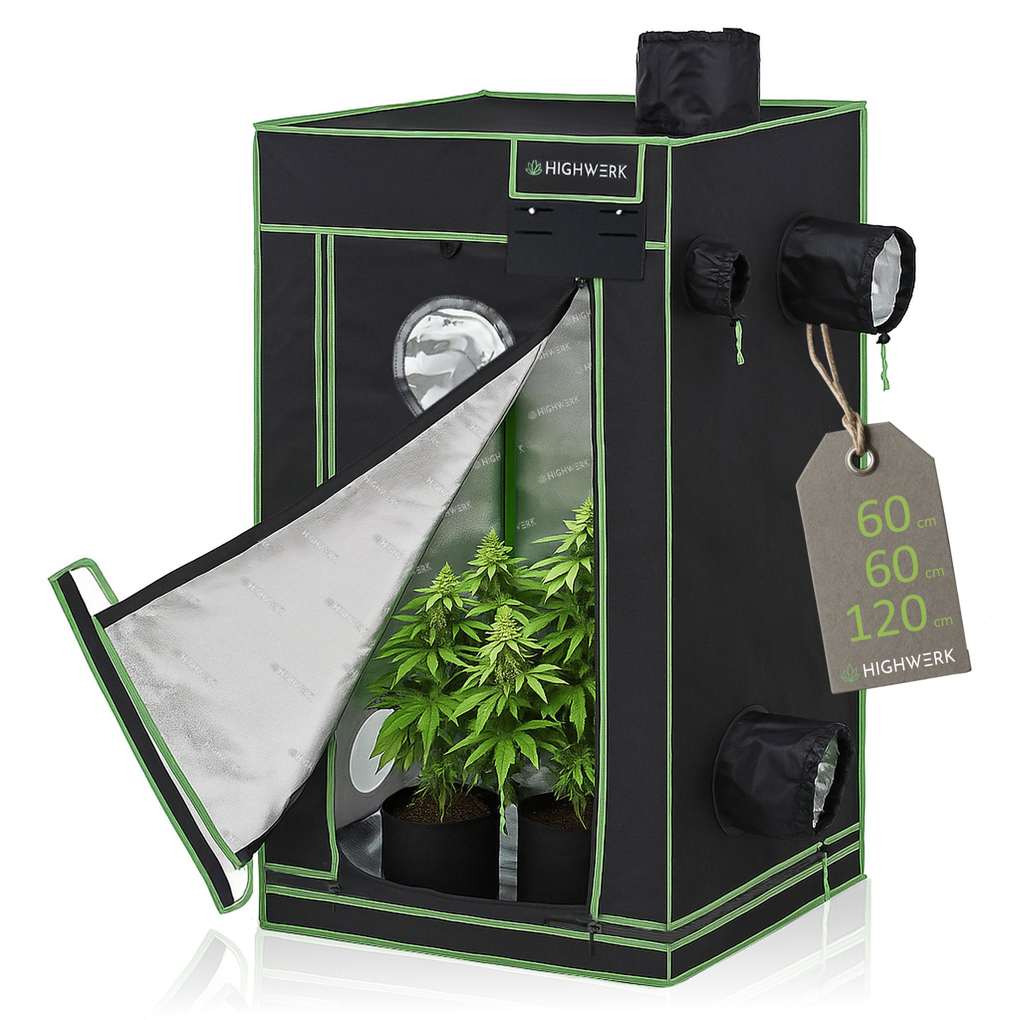 Grow tent, black/green, indoor plant cultivation