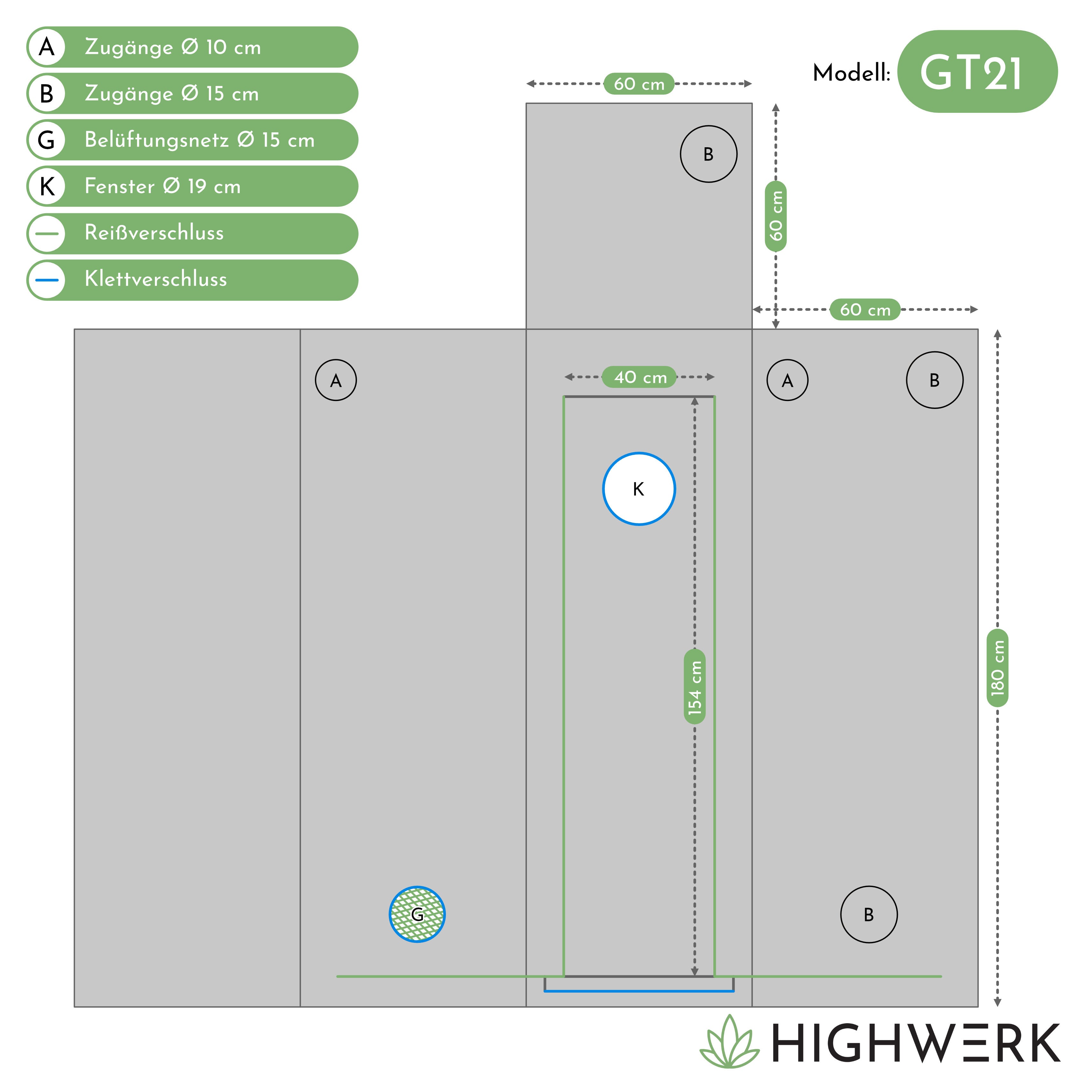 Grow tent, black/green, indoor plant cultivation