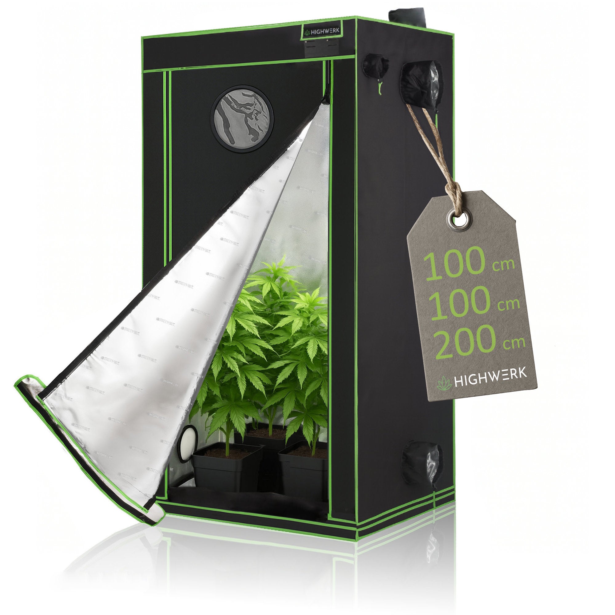 Grow tent, black/green, indoor plant cultivation