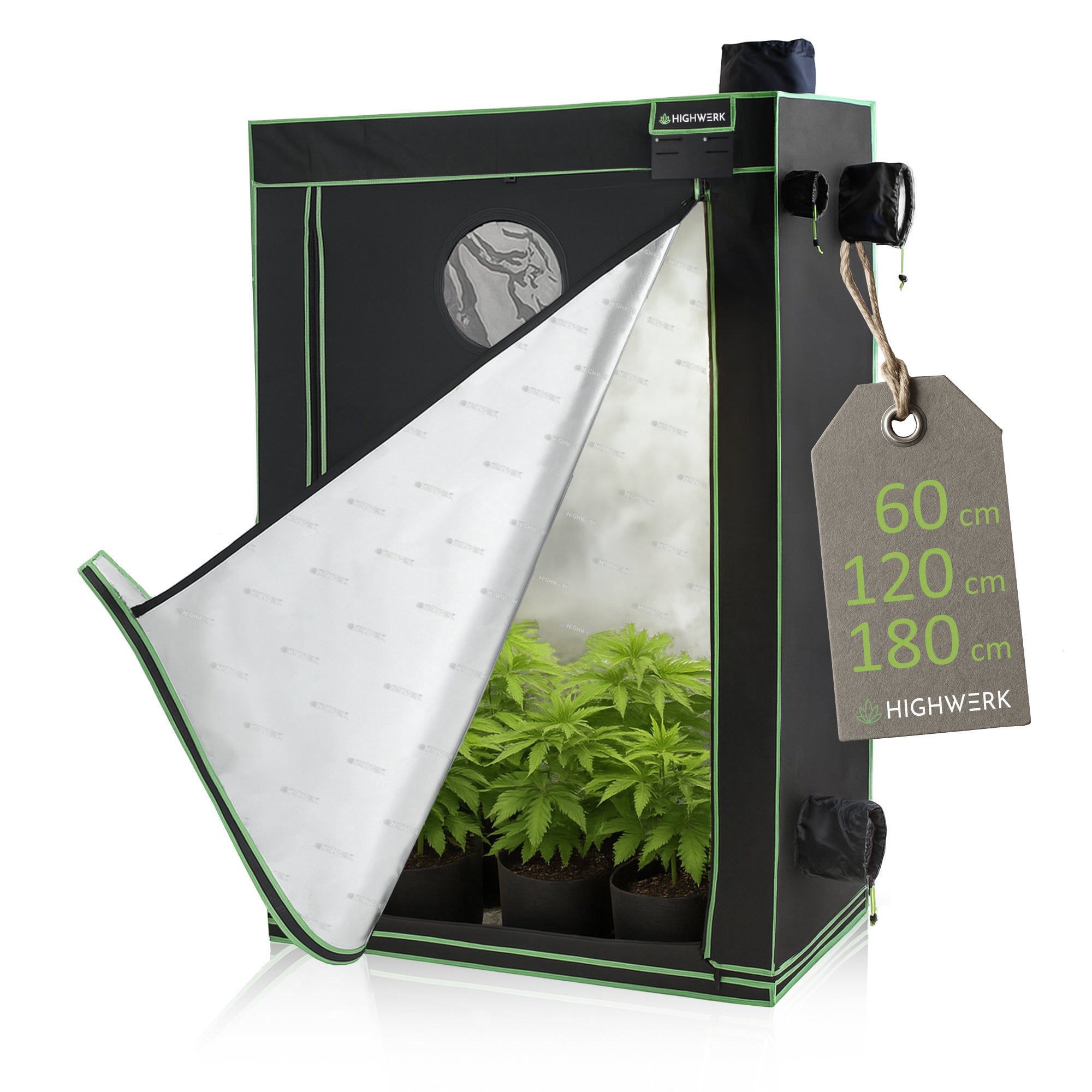 Grow tent, black/green, indoor plant cultivation