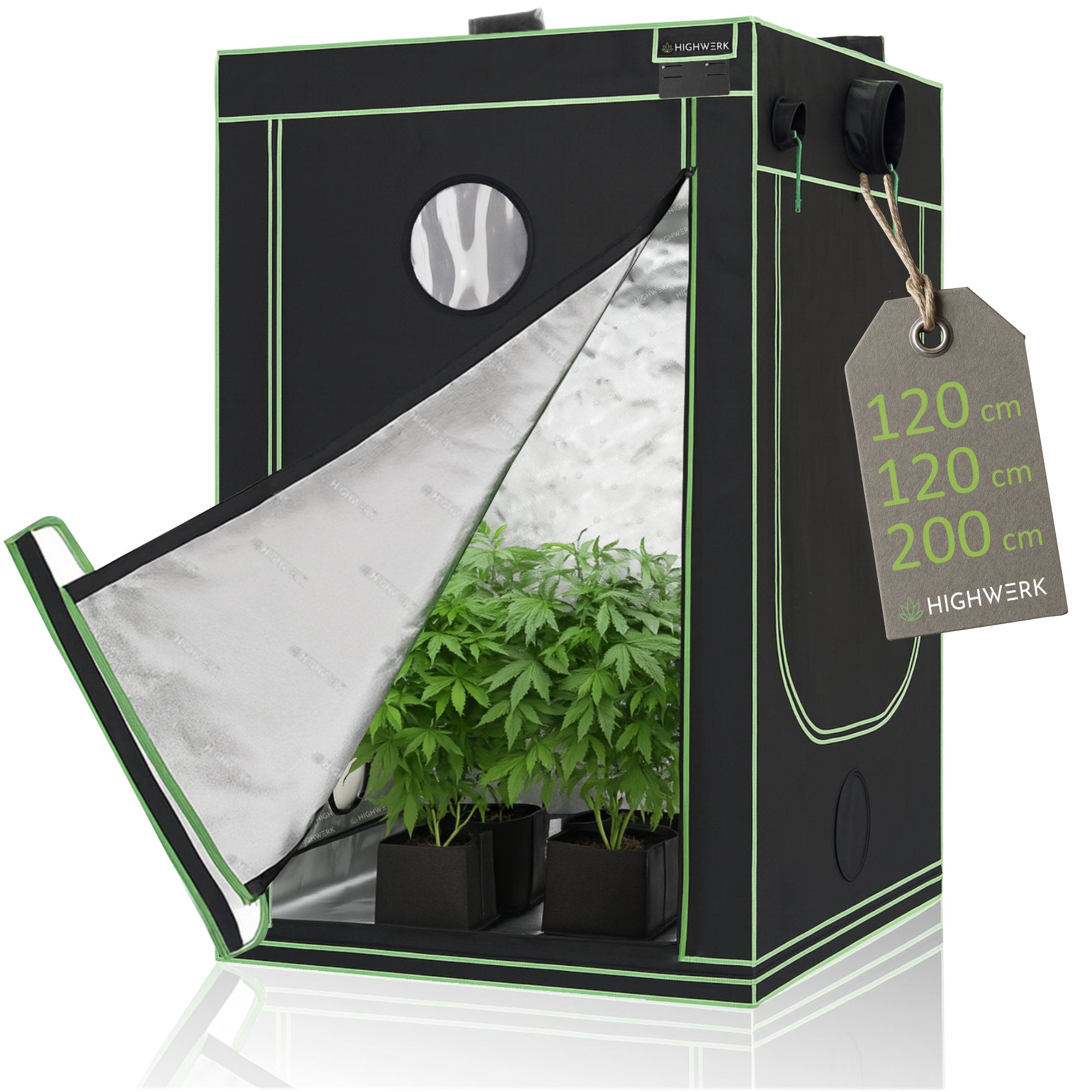 Grow tent, black/green, indoor plant cultivation