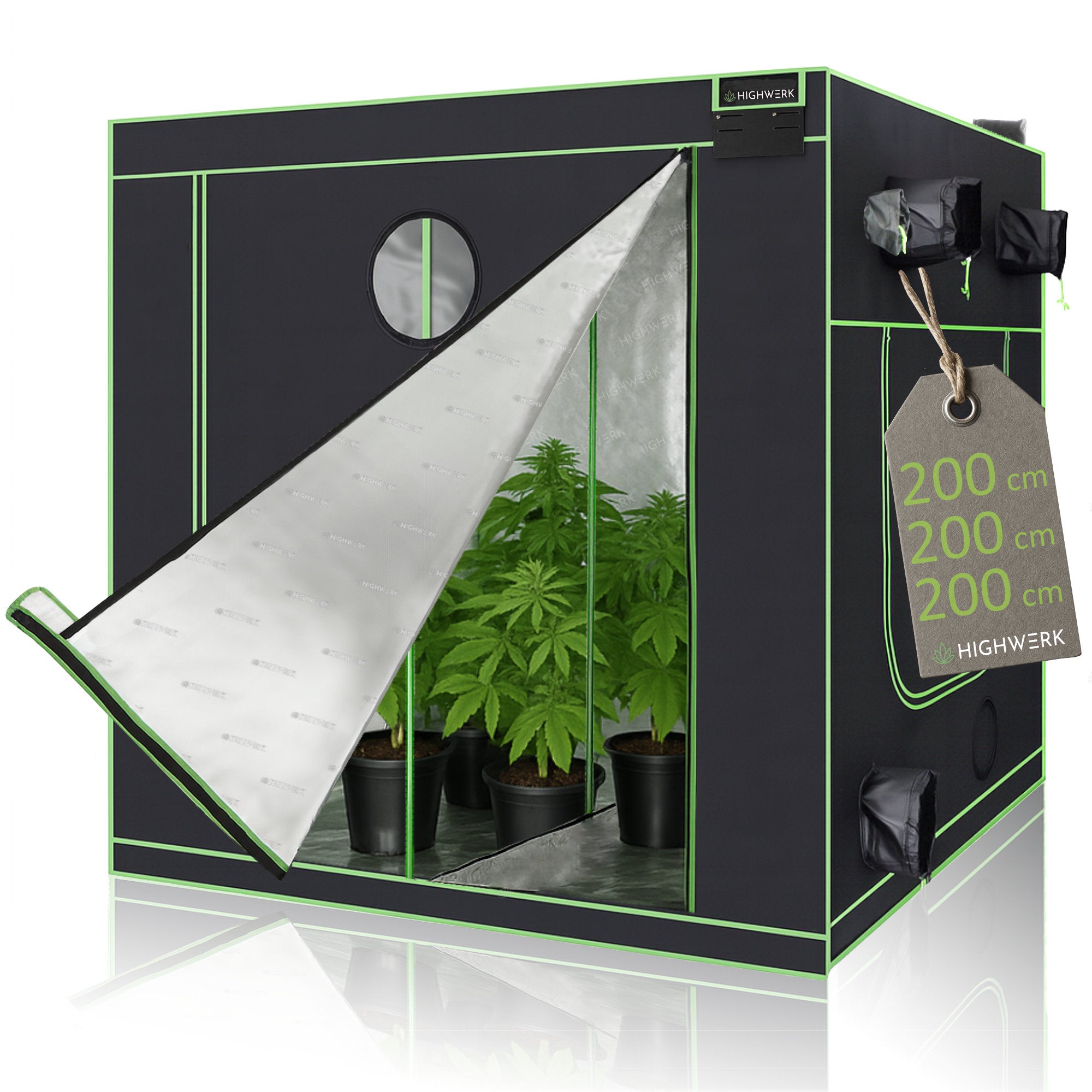 Grow tent, black/green, indoor plant cultivation