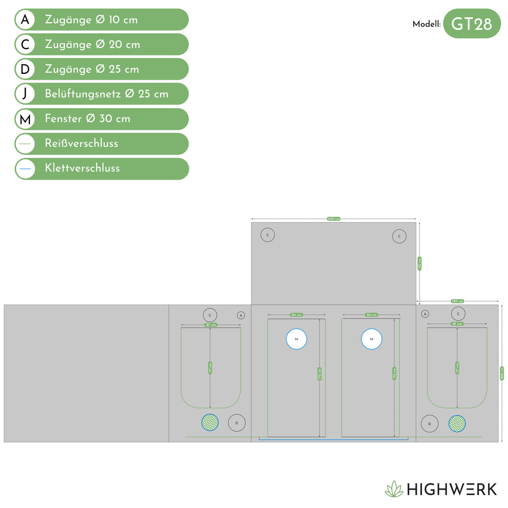 Grow tent, black/green, indoor plant cultivation