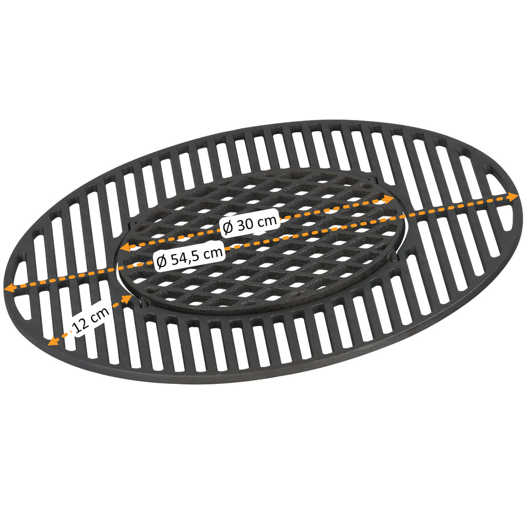 Grill grate system, Ø 54.5 cm, cast iron, for 57 cm kettle grill