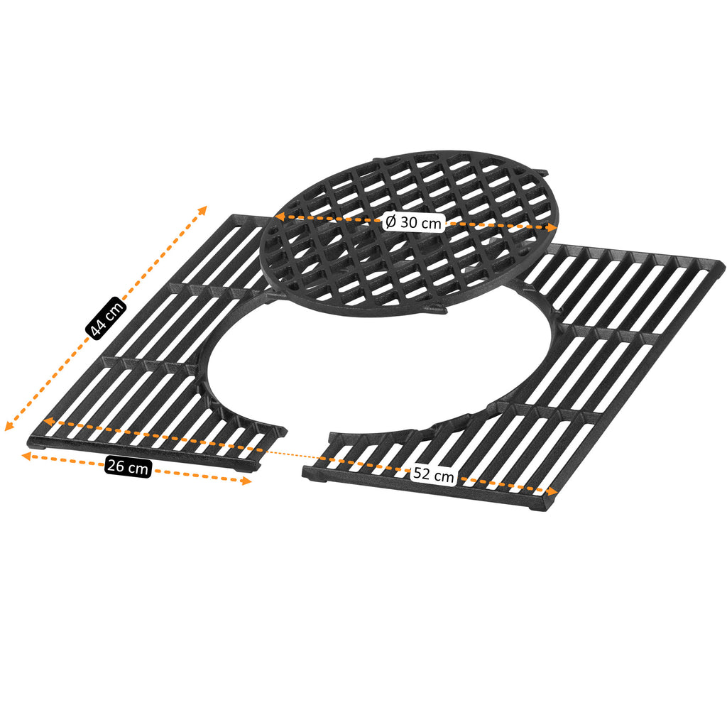 Système de grille de barbecue, en fonte, avec insert de grille.