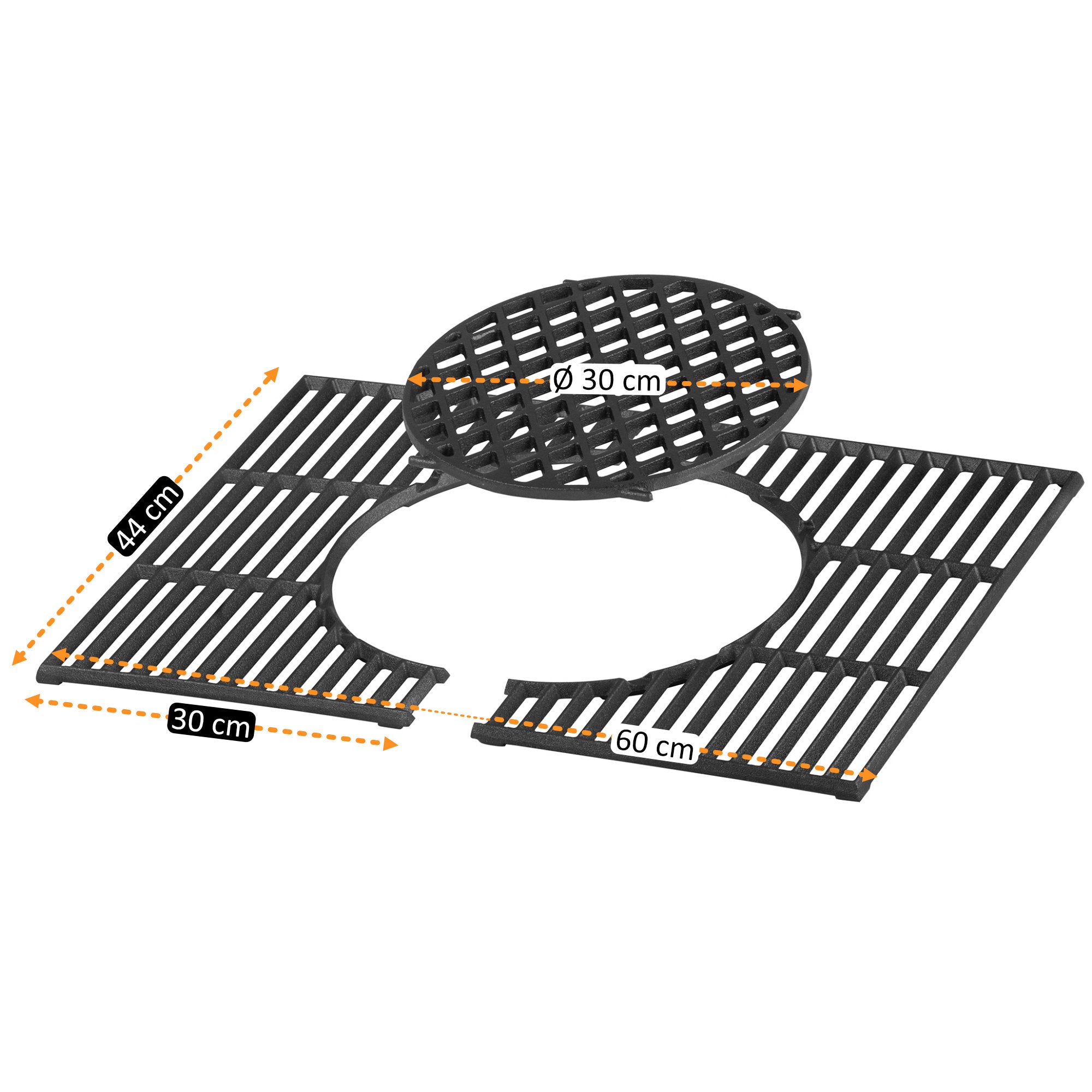 Système de grille de barbecue, en fonte, avec insert de grille.