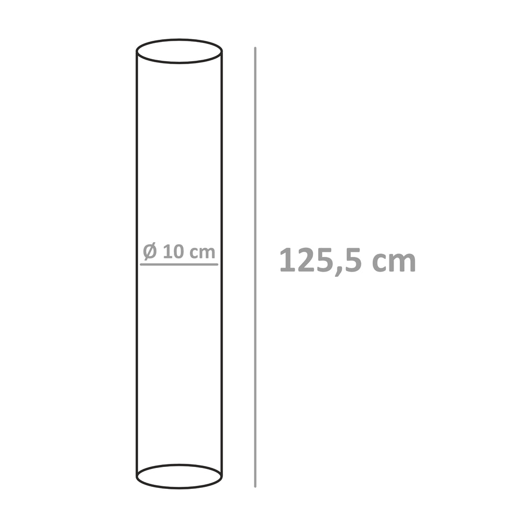 Glass tube for fire tube, Ø 10 x (H) 125.5 cm, replacement glass