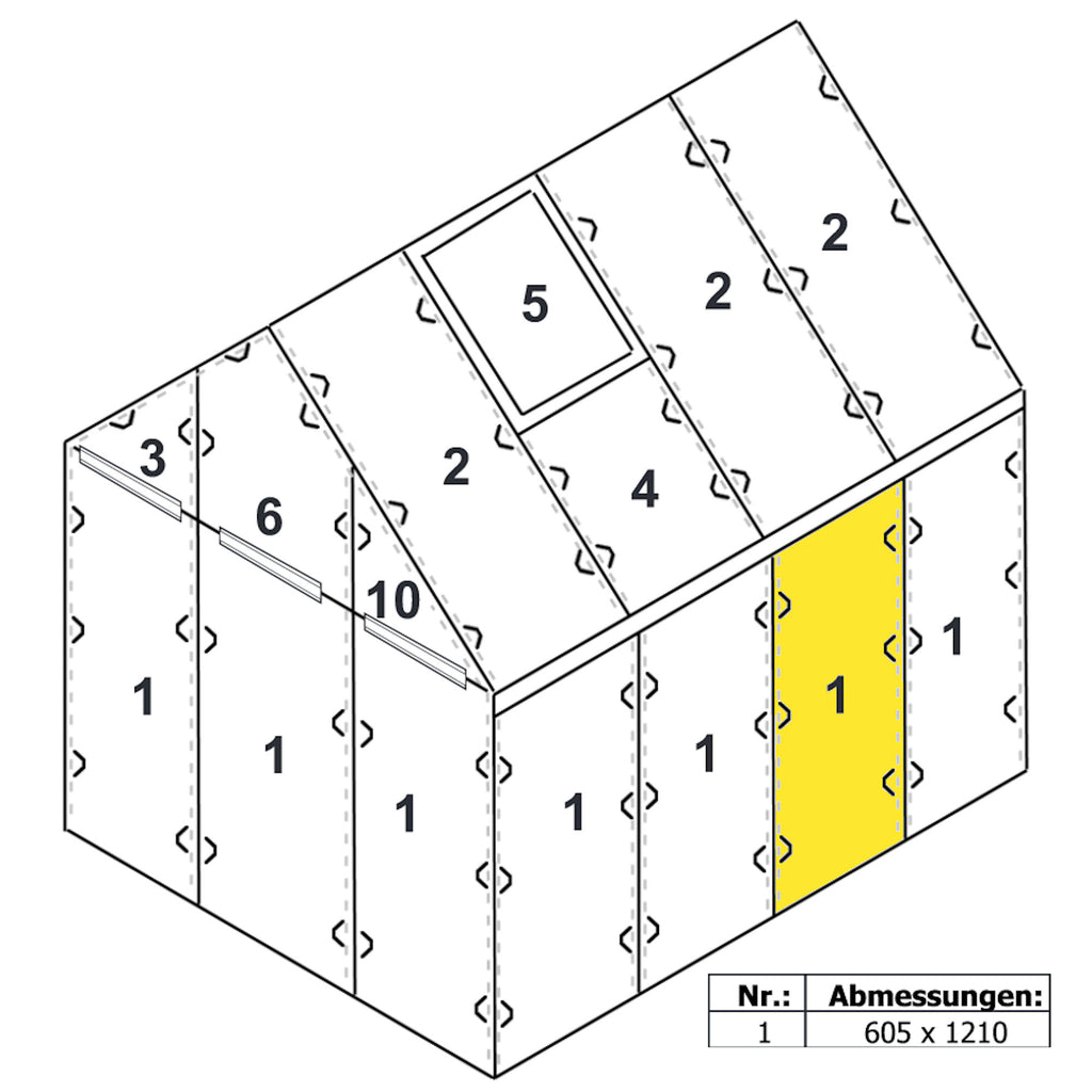 Plaque de polycarbonate alvéolaire, 4 mm, 121 x 60,5 cm, plaque de remplacement n° 1