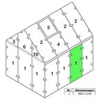 Plaque de polycarbonate alvéolaire, 6 mm, 121 x 60,5 cm, plaque de remplacement n° 1