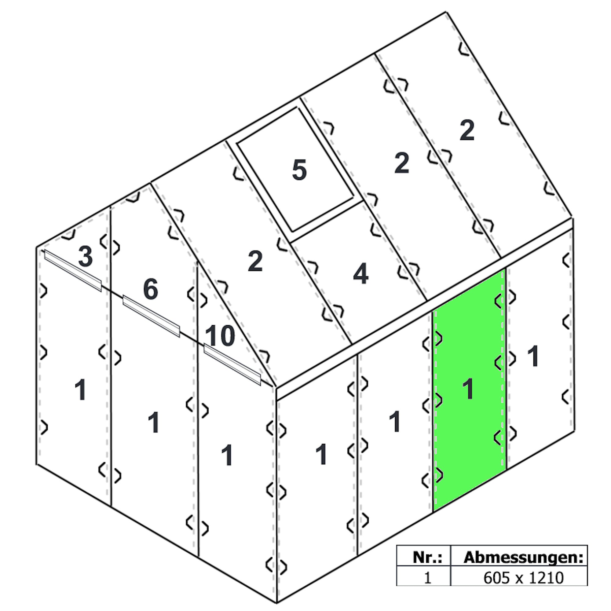 Plaque de polycarbonate alvéolaire, 6 mm, 121 x 60,5 cm, plaque de remplacement n° 1