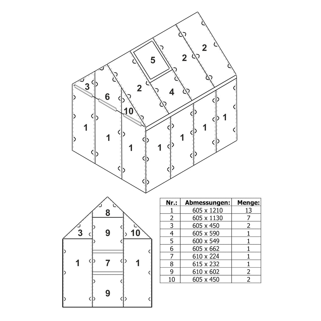 Plaques de polycarbonate alvéolaire, lot de 31, 6 mm, plaques de remplacement