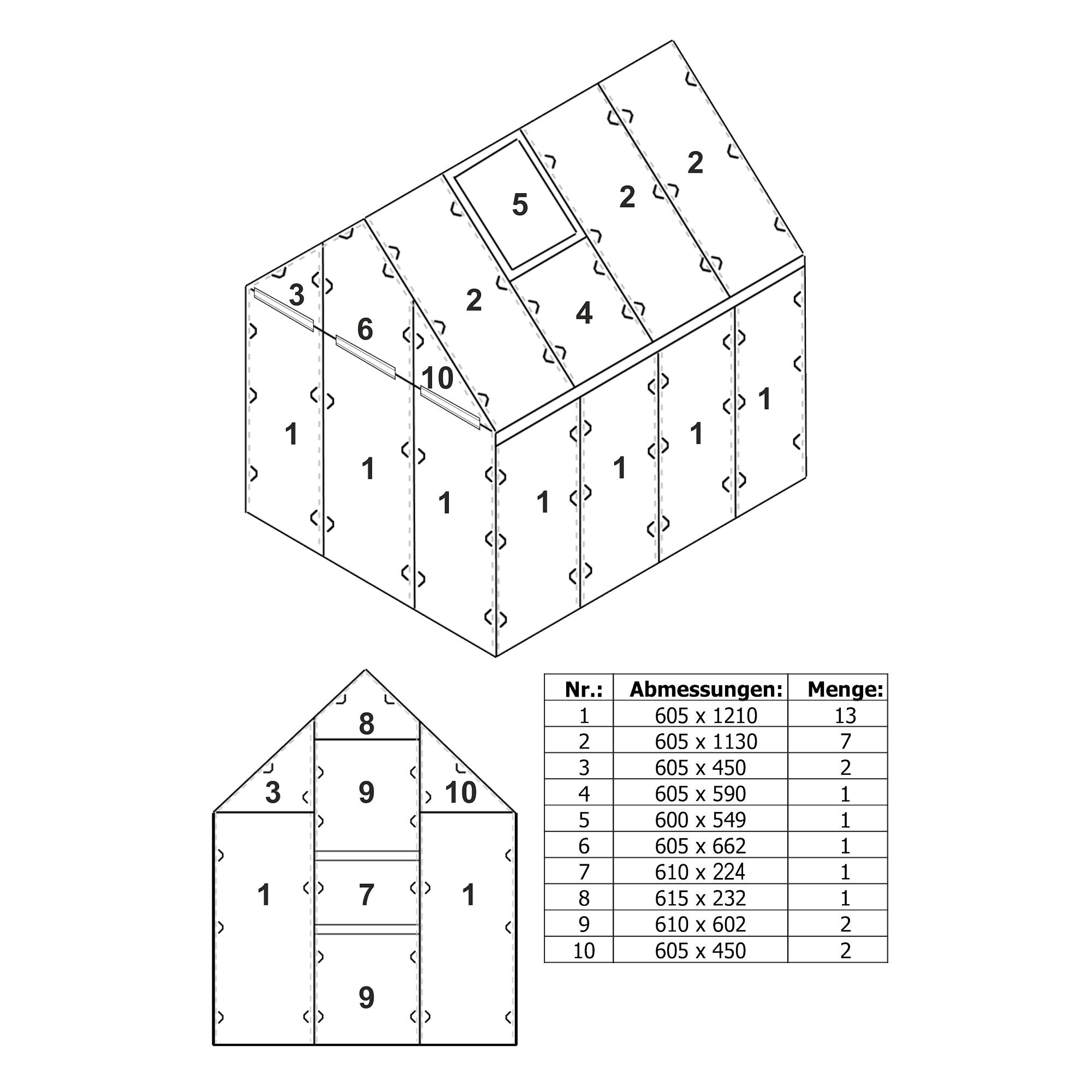 Plaques de polycarbonate alvéolaire, lot de 31, 6 mm, plaques de remplacement