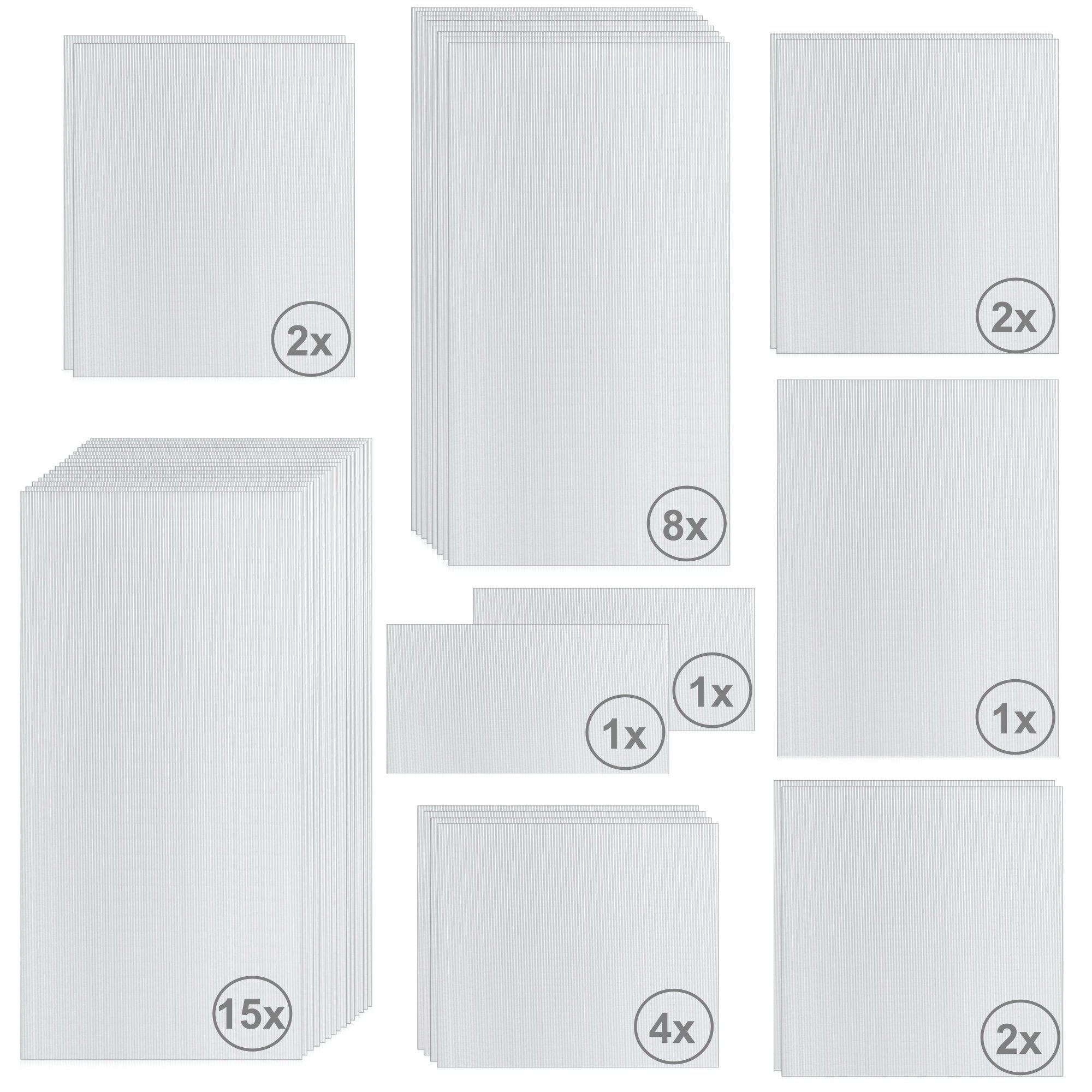 Plaques de polycarbonate alvéolaire, lot de 36, 6 mm, plaques de remplacement