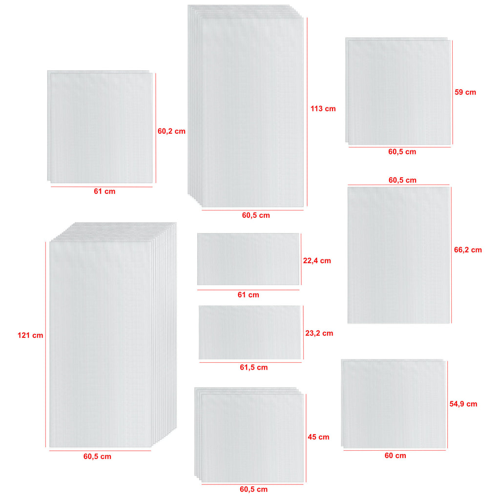Plaques de polycarbonate alvéolaire, lot de 36, 6 mm, plaques de remplacement