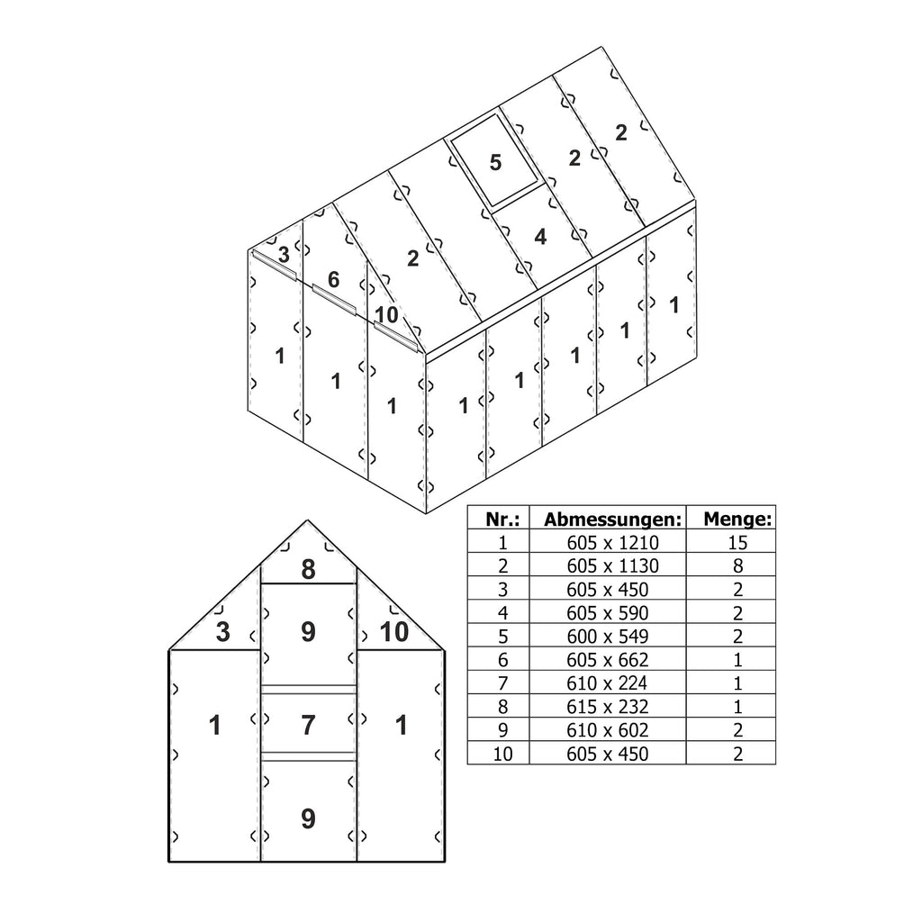 Plaques de polycarbonate alvéolaire, lot de 36, 6 mm, plaques de remplacement