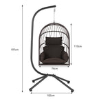Fauteuil suspendu, assise plate, cadre inclus