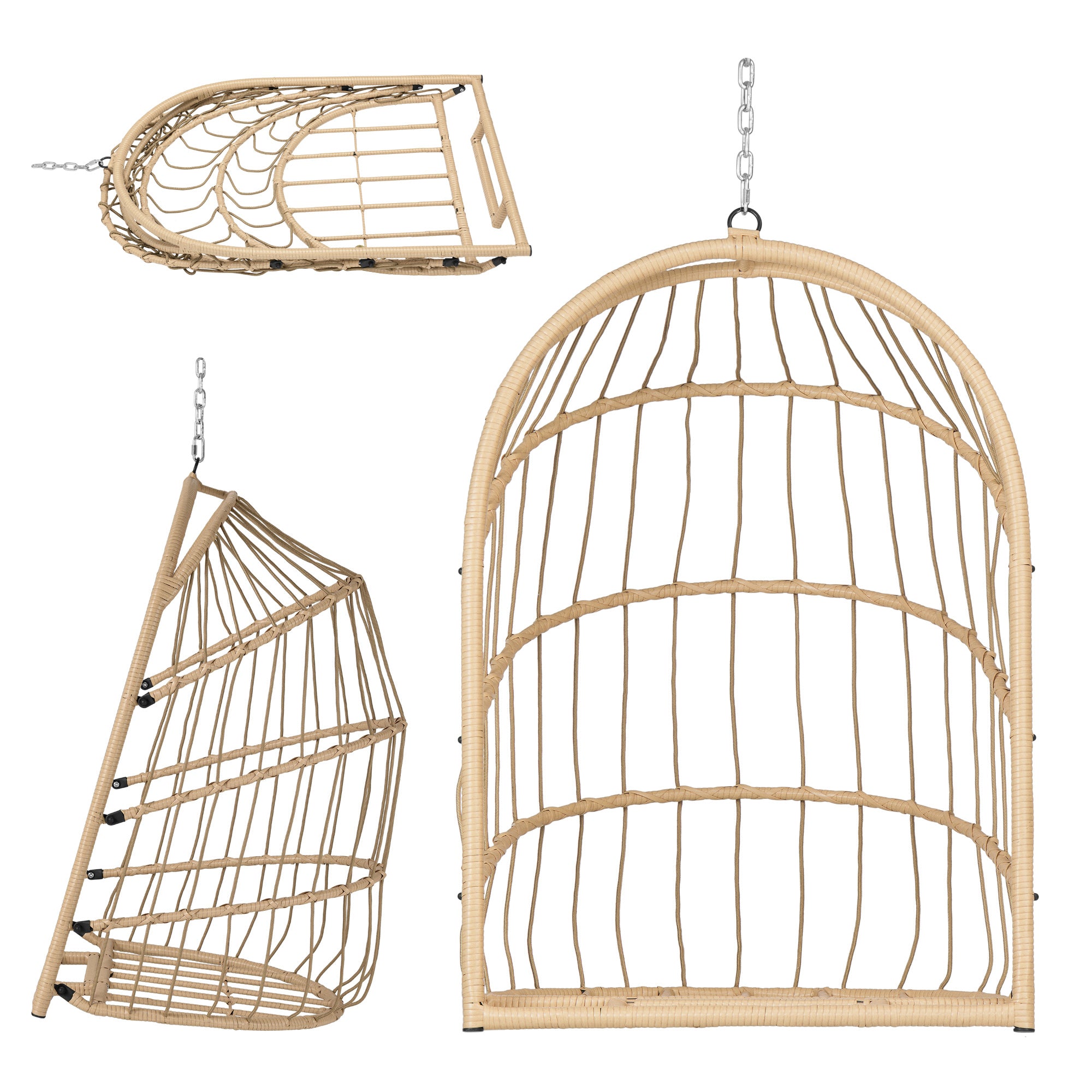 Hanging chair, flat seat, including frame