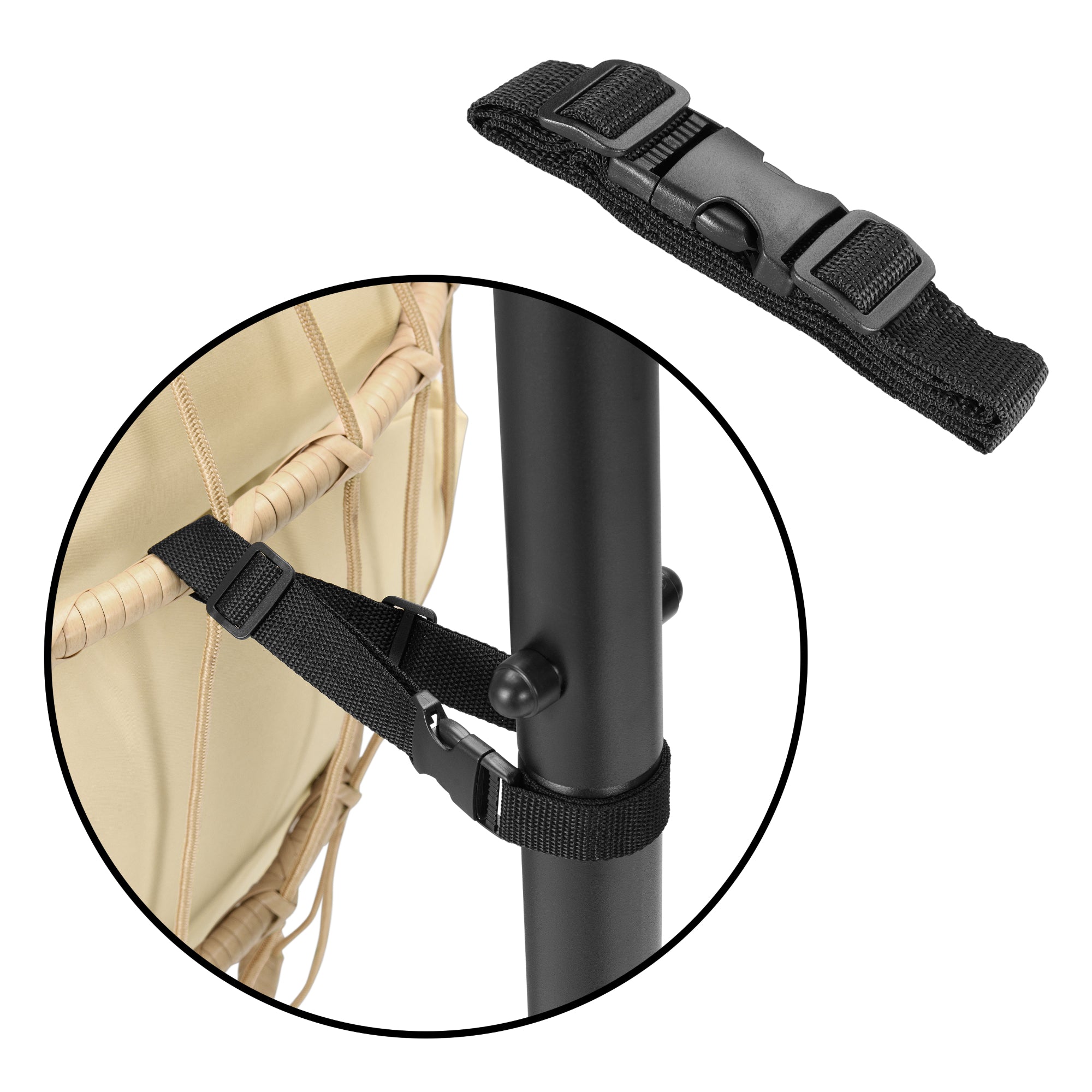 Hanging chair, flat seat, including frame