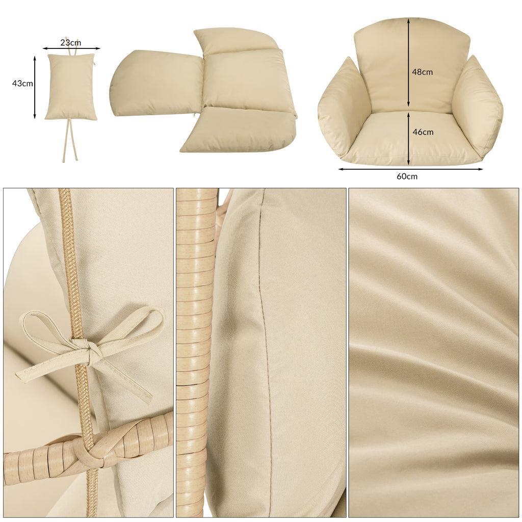 Hanging chair, flat seat, including frame