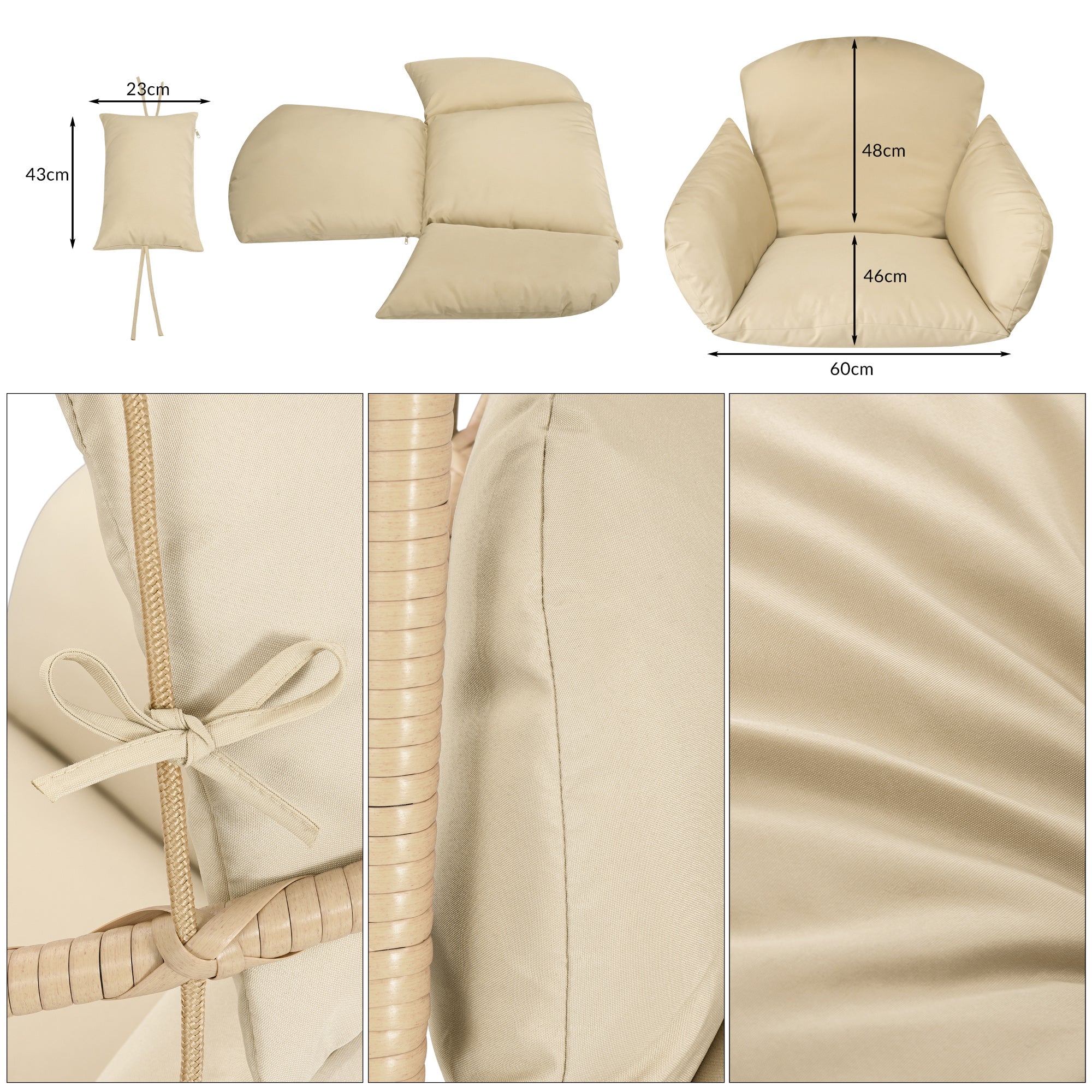 Hanging chair, flat seat, including frame