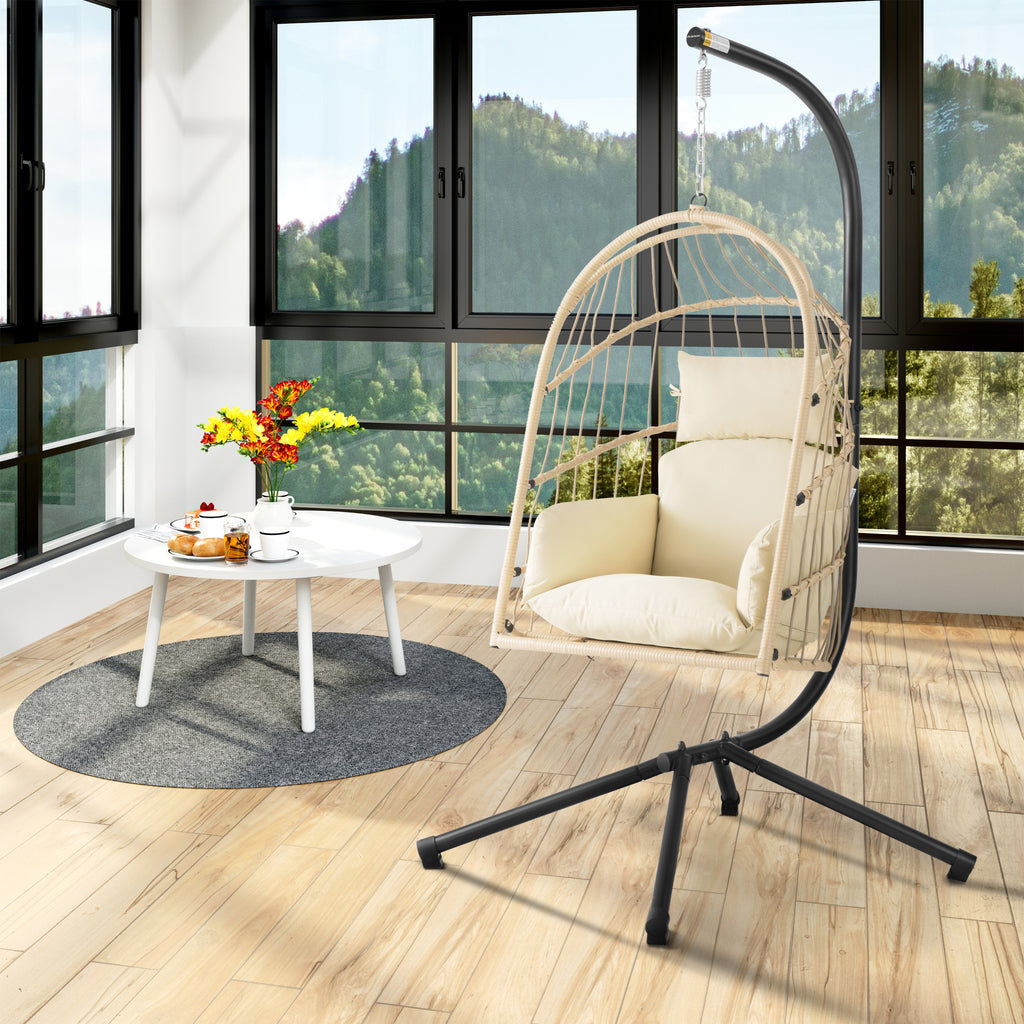 Hanging chair, flat seat, including frame