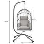 Fauteuil suspendu, assise plate, cadre inclus