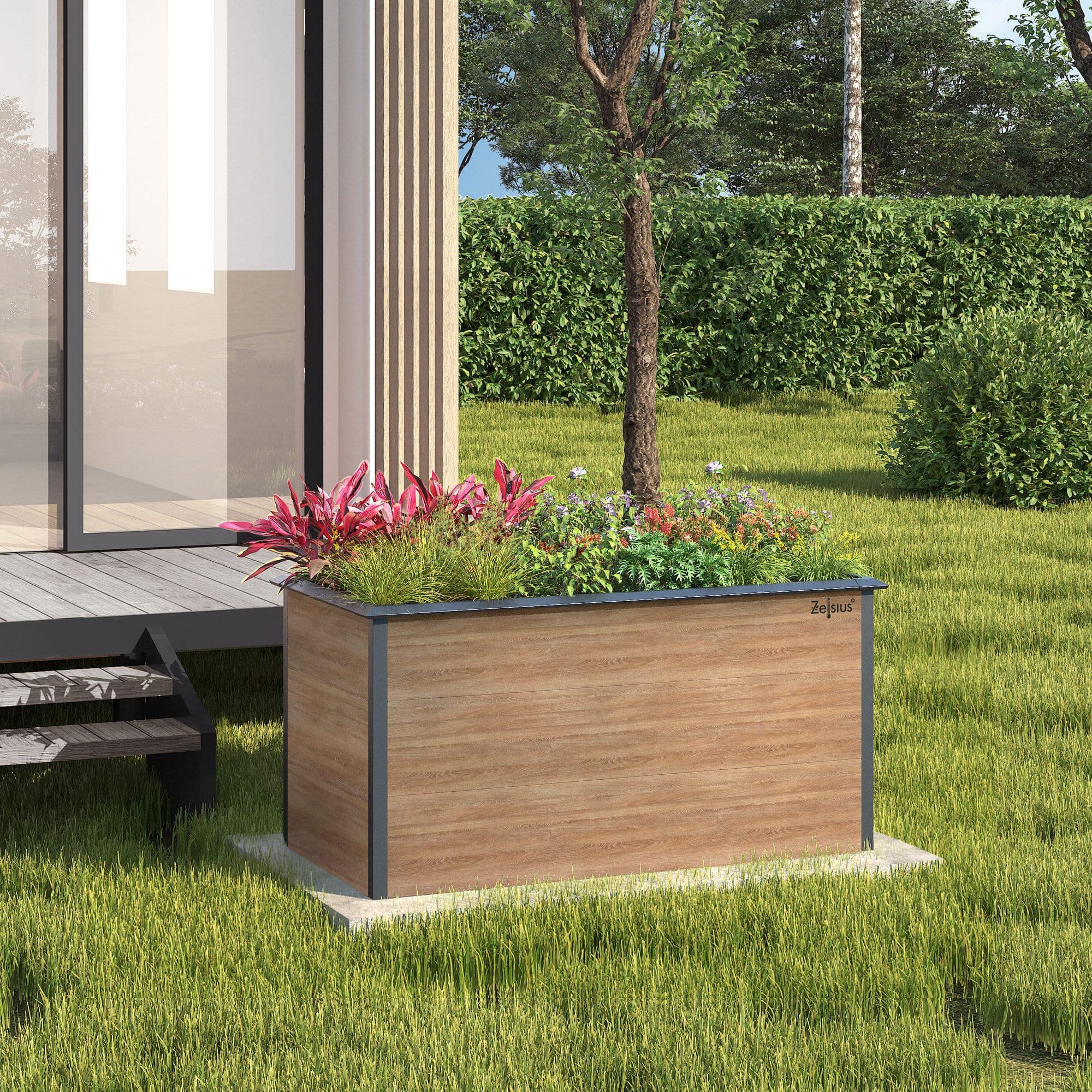 Carré potager, 100 x 50 x 77 cm, Gris anthracite RAL 7016