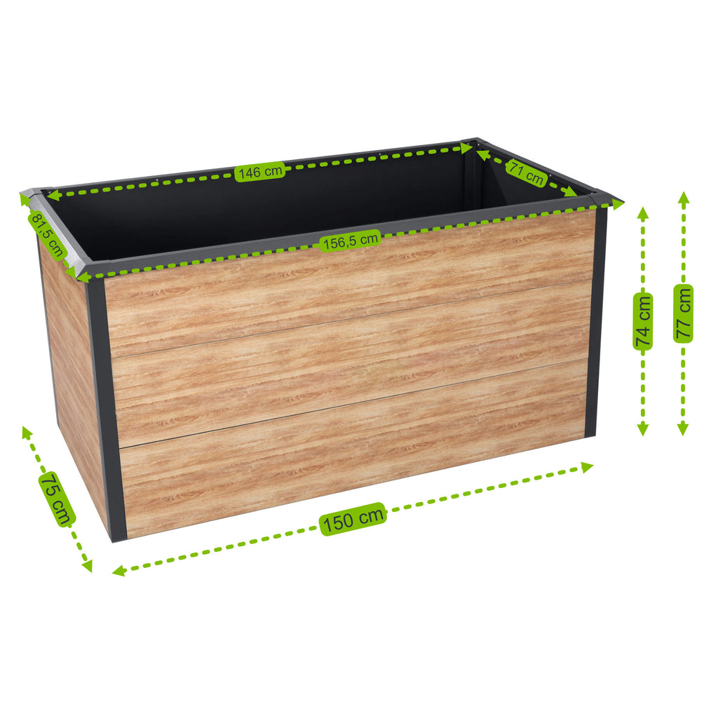 Potager surélevé, 150 x 75 x 77 cm