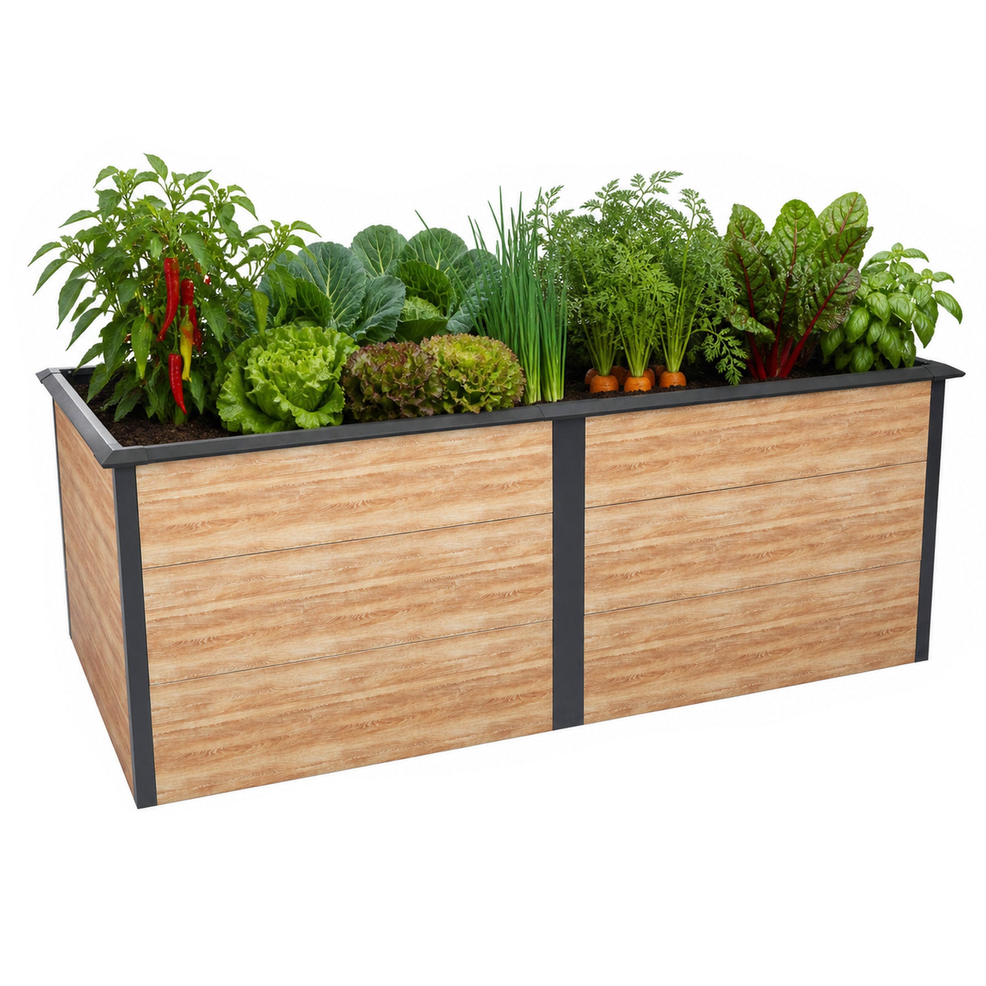 Hochbeet, 200 x 100 x 77 cm, Anthrazit RAL 7016