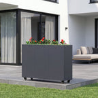 Raised bed, 120 x 30 x 80 cm, Anthracite RAL 7016, incl. castors