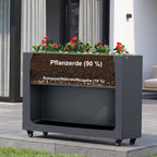 Raised bed, 120 x 30 x 80 cm, Anthracite RAL 7016, incl. castors