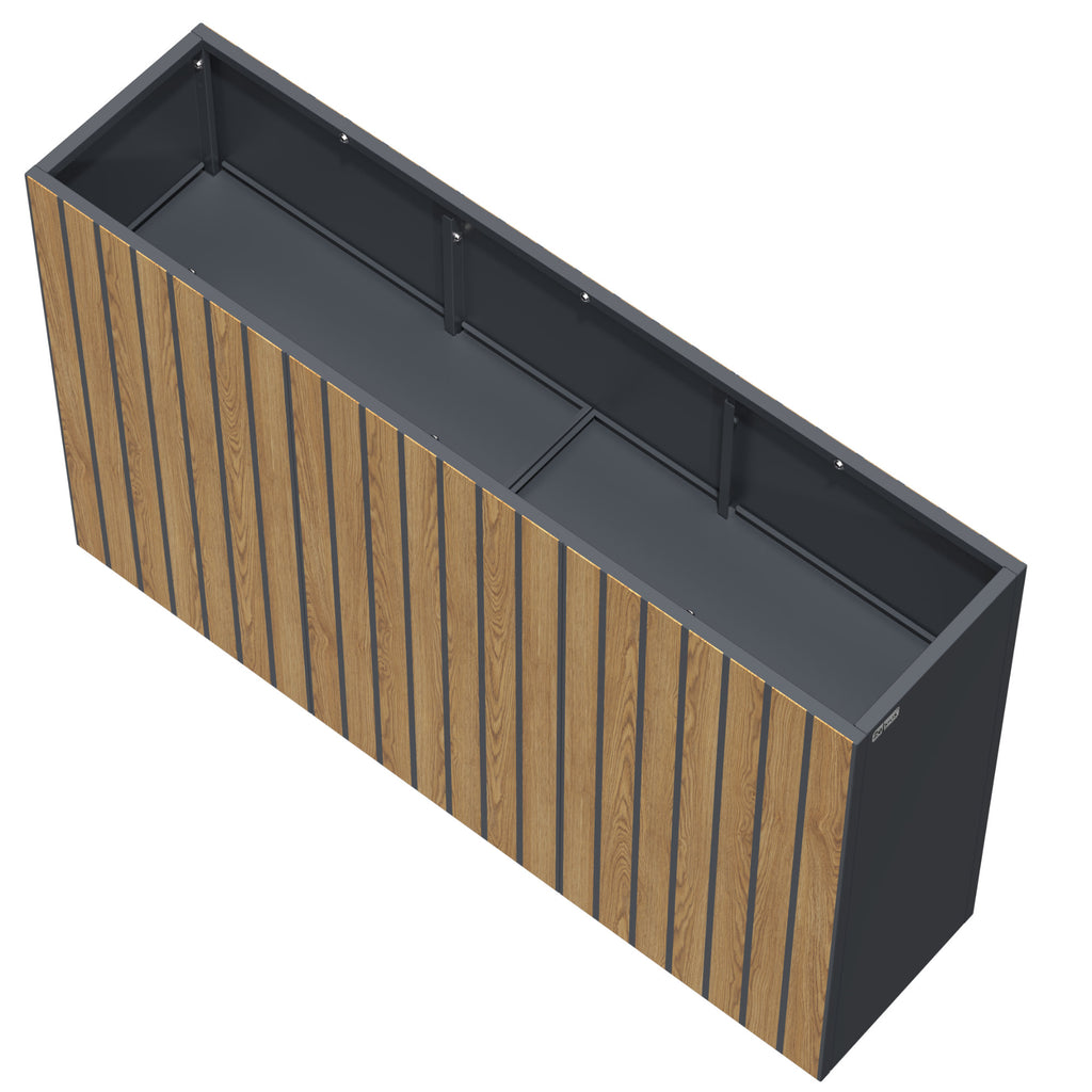 Raised bed, 120 x 30 x 80 cm, Anthracite RAL 7016, incl. castors