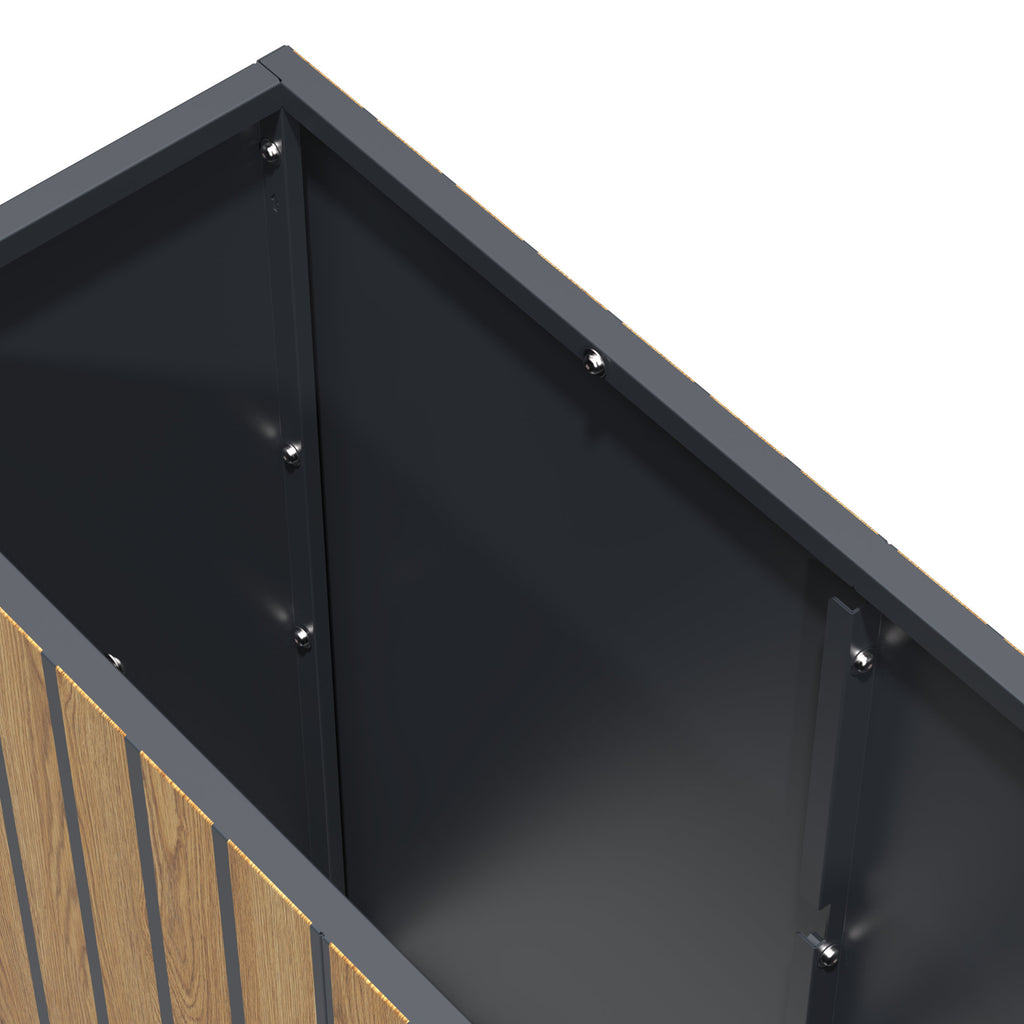 Raised bed, 120 x 30 x 80 cm, Anthracite RAL 7016, incl. castors