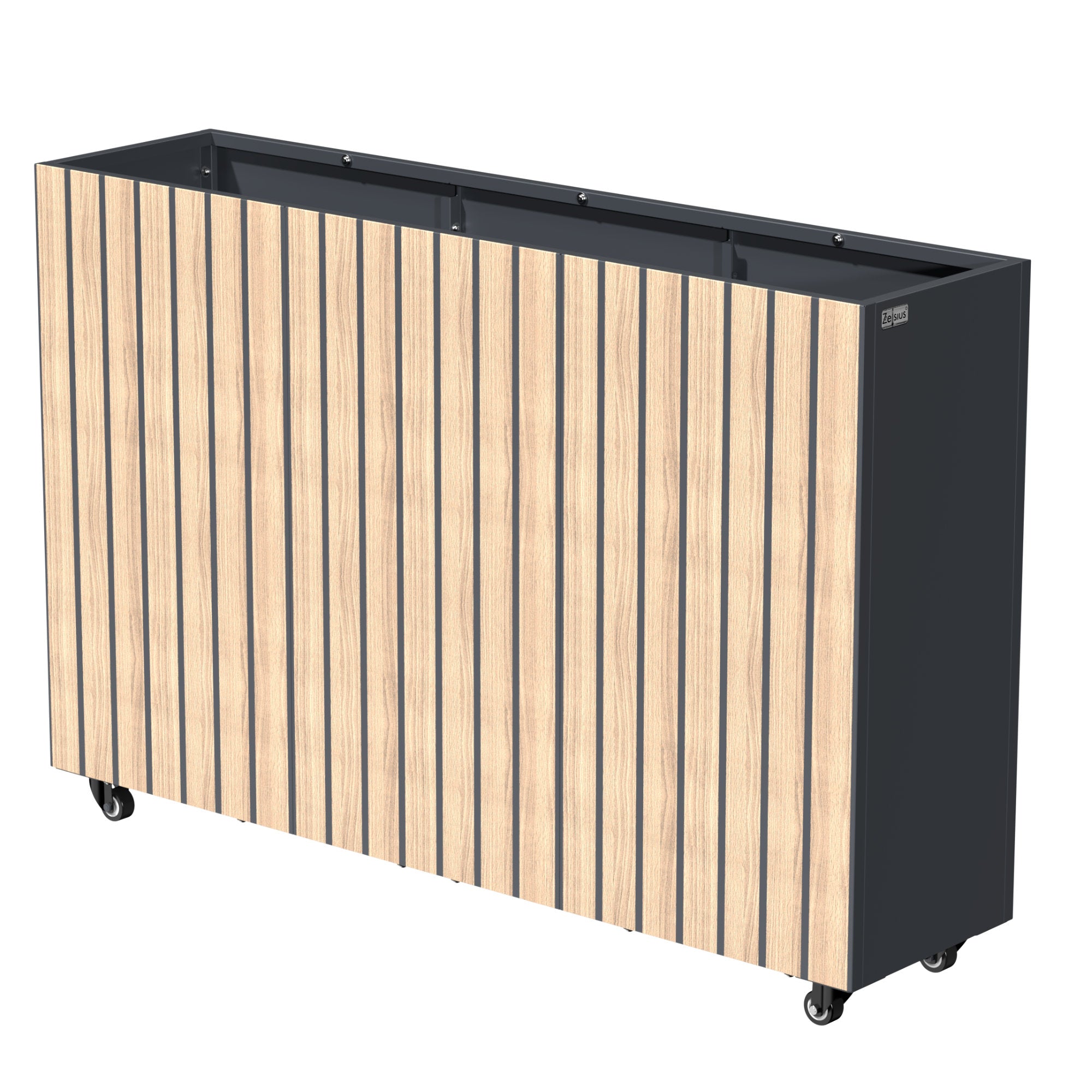 Hochbeet, 120 x 30 x 80 cm, Anthrazit RAL 7016, inkl. Rollen