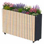 Carré potager surélevé, 120 x 30 x 80 cm, anthracite RAL 7016, roulettes incluses