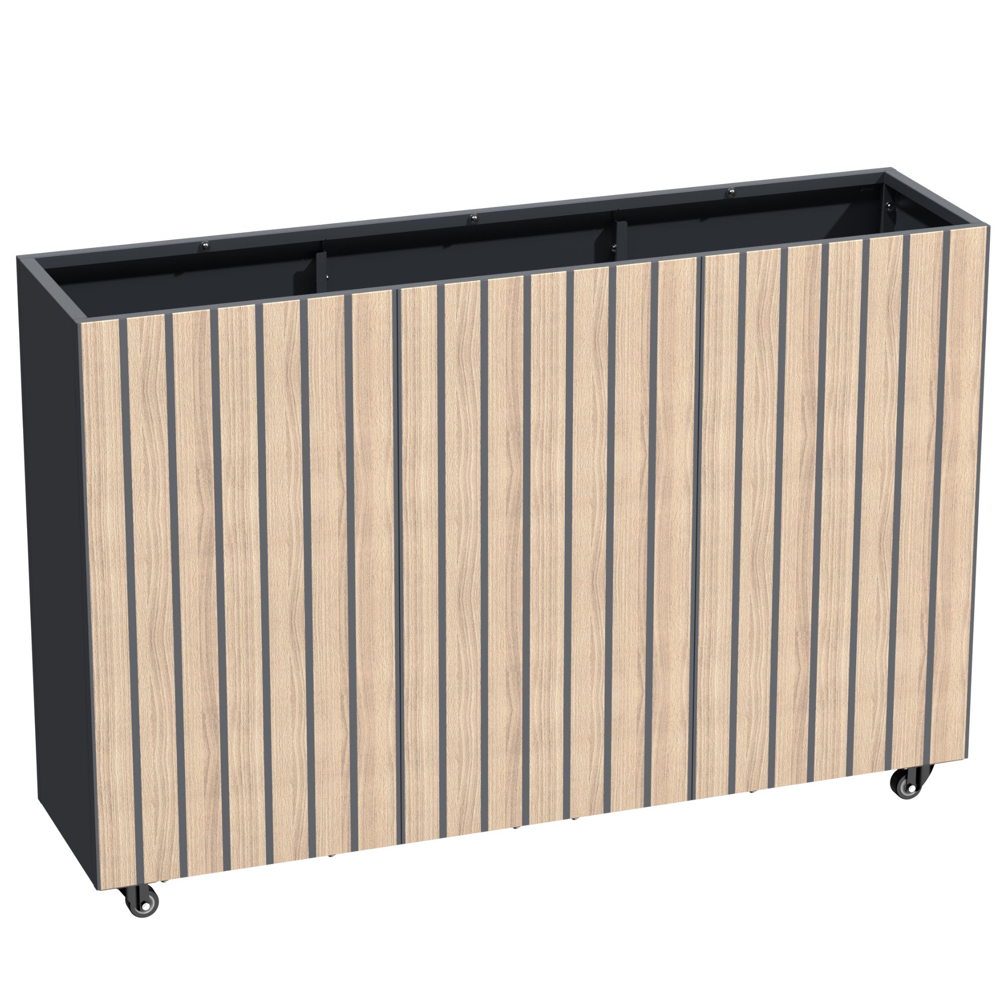 Hochbeet, 120 x 30 x 80 cm, Anthrazit RAL 7016, inkl. Rollen