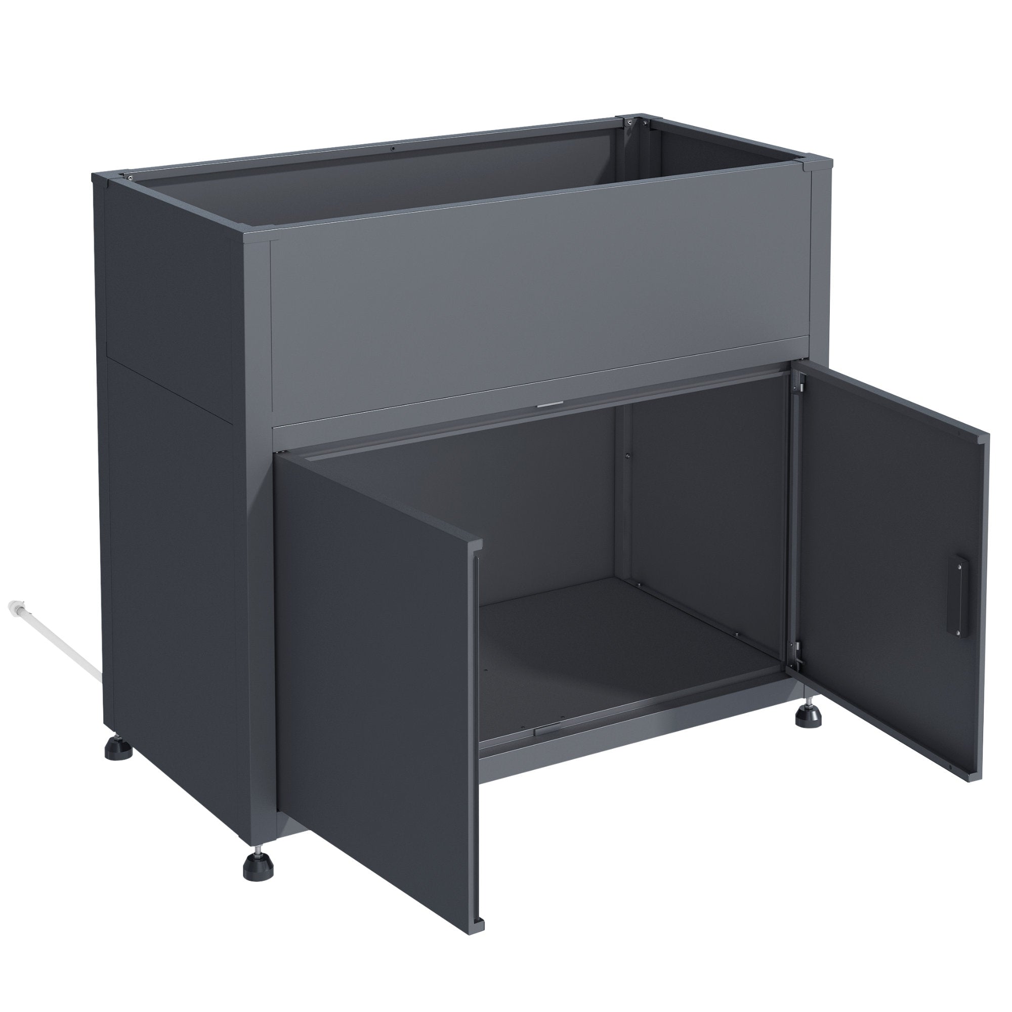 Hochbeet, 100 x 50 x 90 cm, Anthrazit RAL 7016, inkl. Stauraum